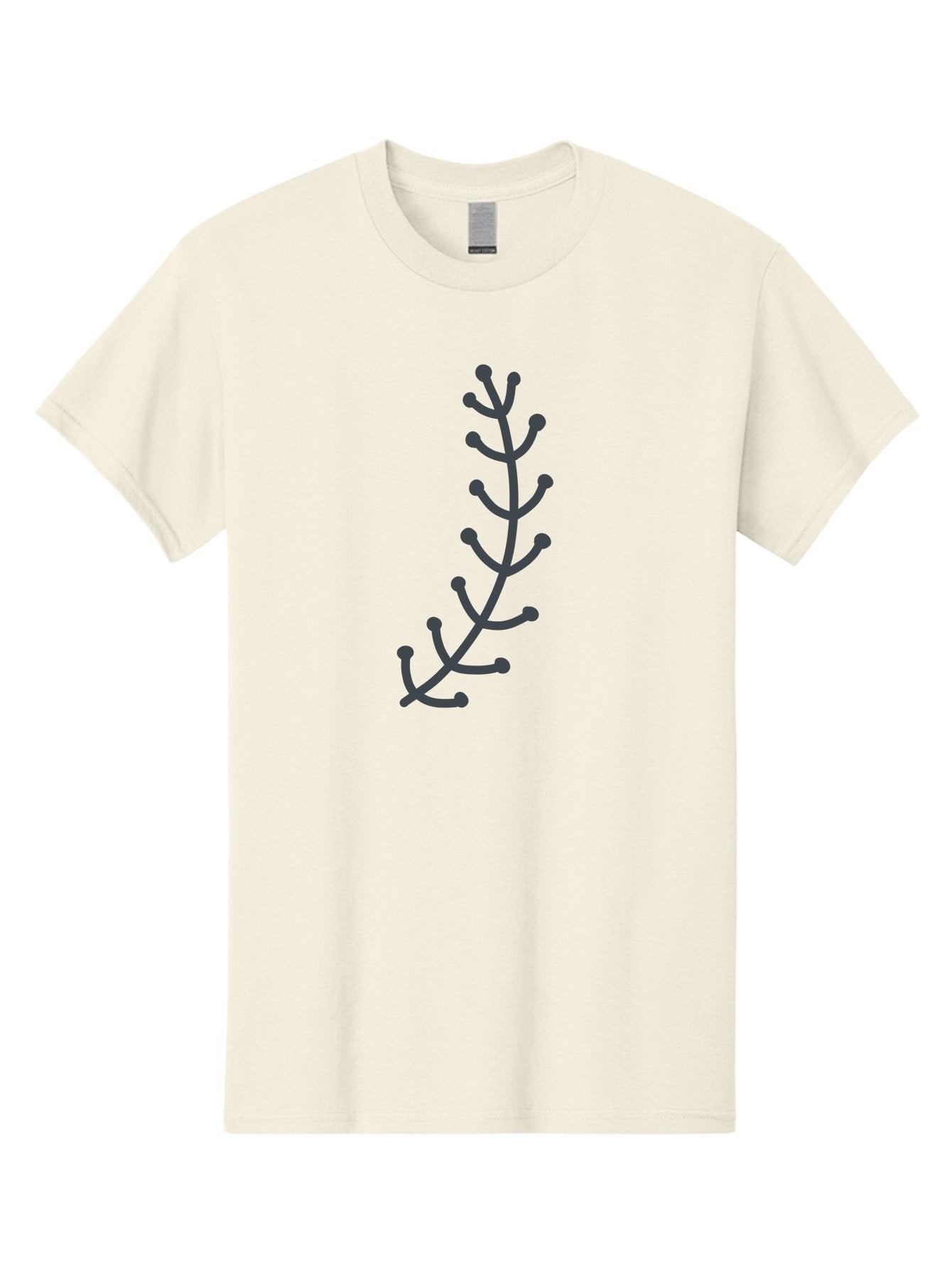 Twig Men'S Graphic Tee, 100% Cotton, Comfortable Casual Summer Wear, Machine Washable, Simple Plant Illustration, Purple Stems, Rounded Leaves, Digital Art, Minimalist Design, Abstract Botanical Aab814