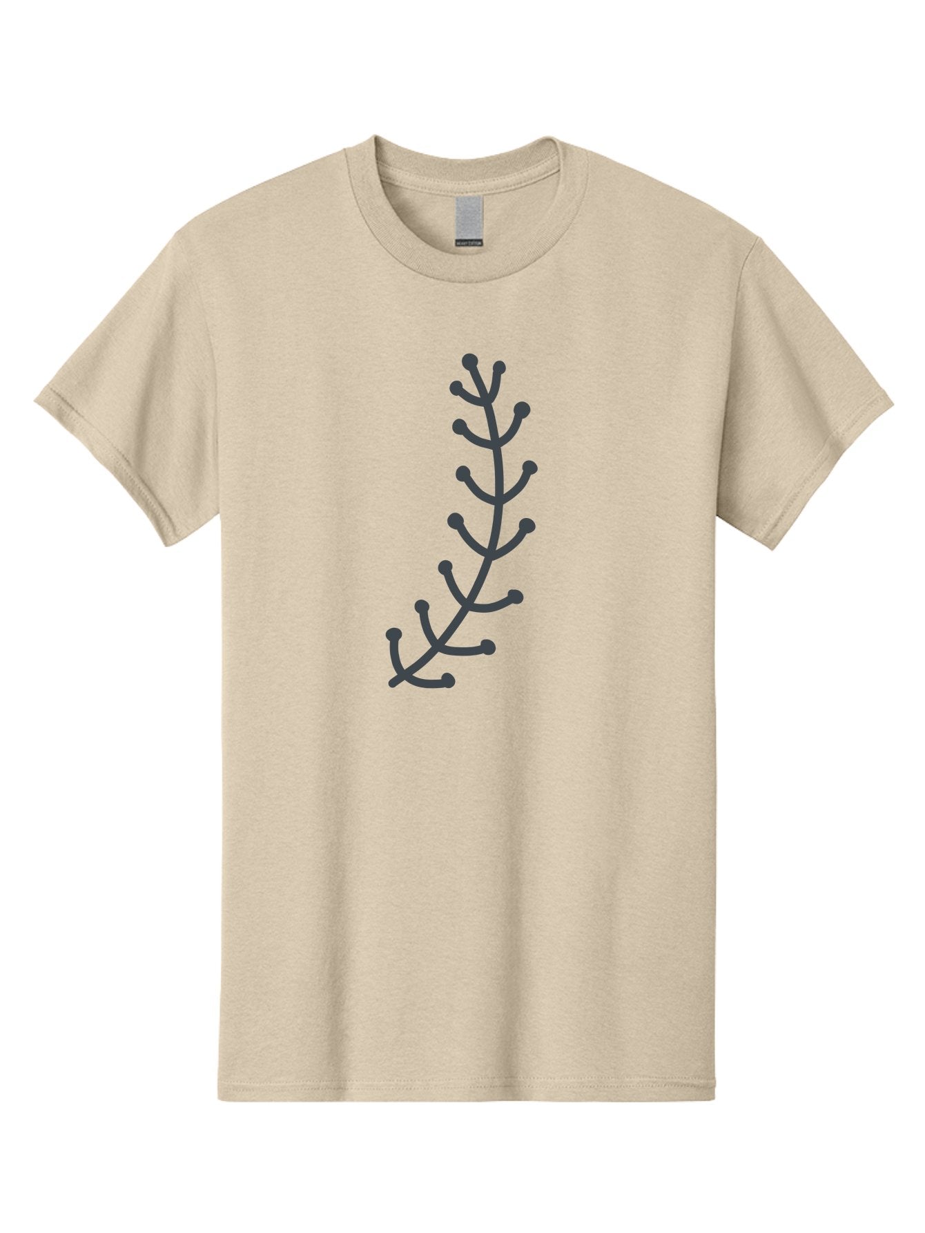 Twig Men'S Graphic Tee, 100% Cotton, Comfortable Casual Summer Wear, Machine Washable, Simple Plant Illustration, Purple Stems, Rounded Leaves, Digital Art, Minimalist Design, Abstract Botanical Aab814 8