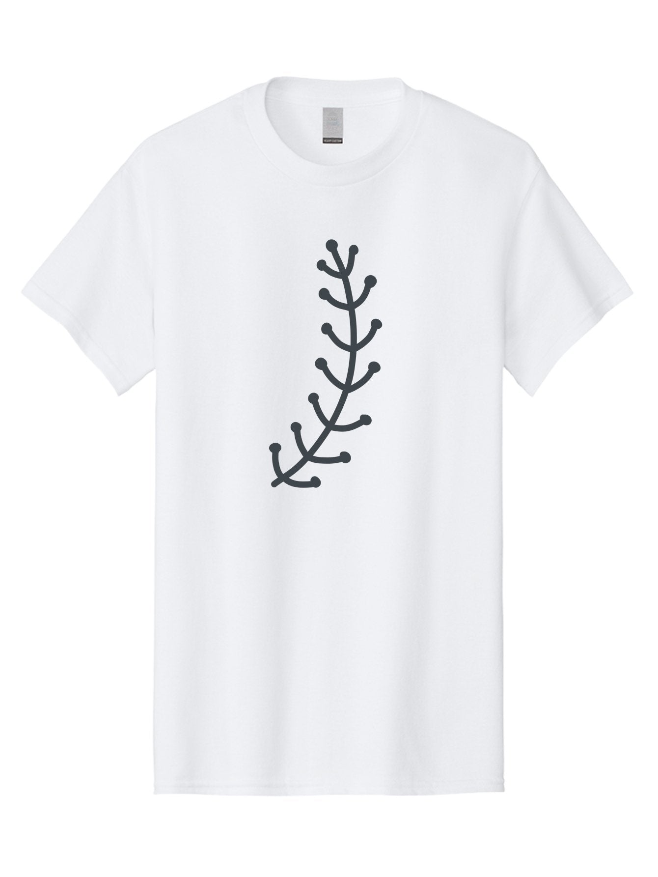 Twig Men'S Graphic Tee, 100% Cotton, Comfortable Casual Summer Wear, Machine Washable, Simple Plant Illustration, Purple Stems, Rounded Leaves, Digital Art, Minimalist Design, Abstract Botanical Aab814