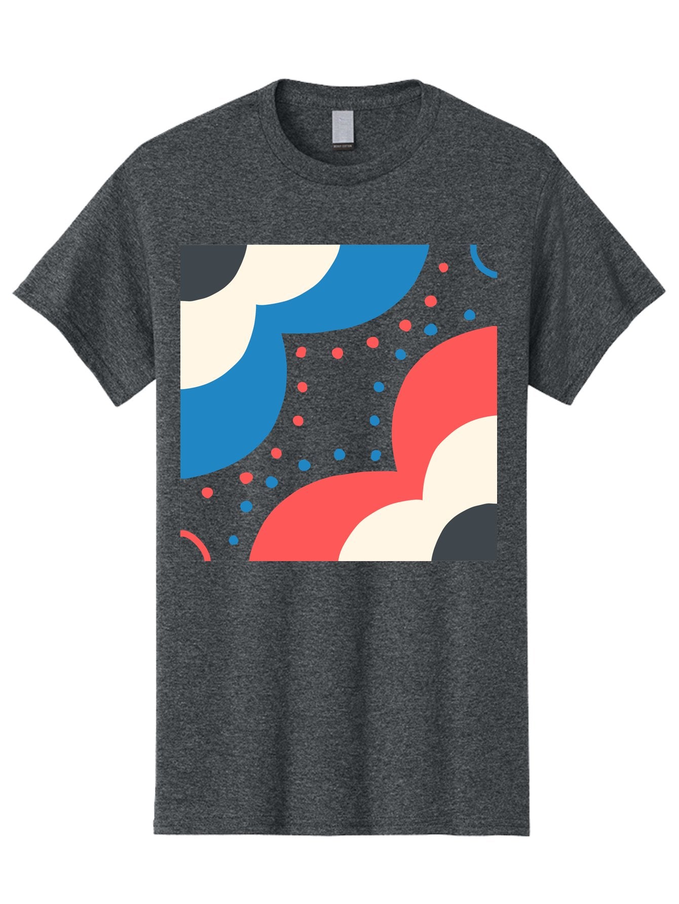 Vibrant-Dots-Pattern Men'S Graphic Tee, 100% Cotton, Comfortable Casual Summer Wear, Machine Washable, Colorful Abstract Pattern, Vibrant Shapes, Blue, Red, Pink, White, Black, Geometric Design, Playful Artwork, Modern Graphic, Trendy Colors, Aab815 3