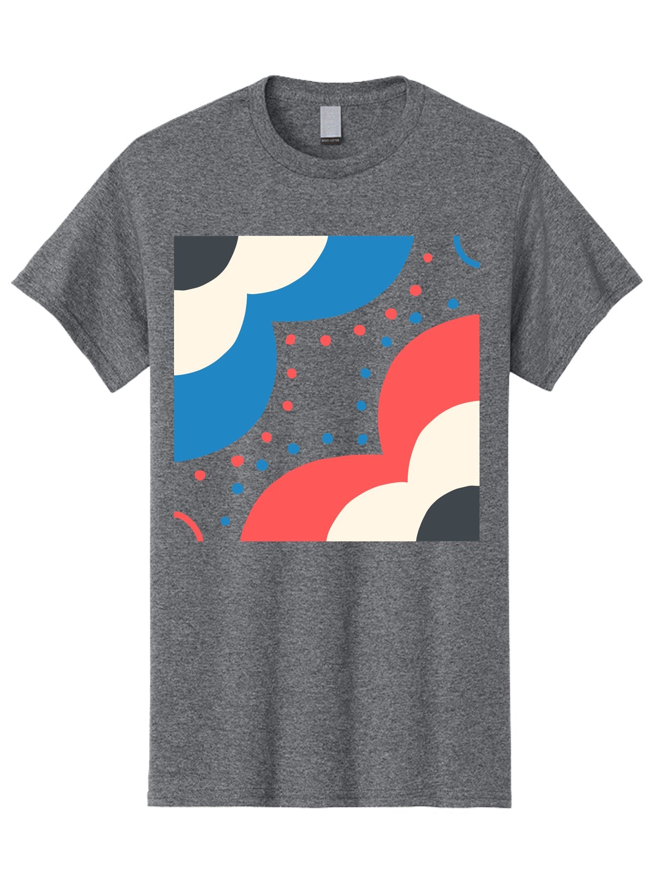 Vibrant-Dots-Pattern Men'S Graphic Tee, 100% Cotton, Comfortable Casual Summer Wear, Machine Washable, Colorful Abstract Pattern, Vibrant Shapes, Blue, Red, Pink, White, Black, Geometric Design, Playful Artwork, Modern Graphic, Trendy Colors, Aab815 11