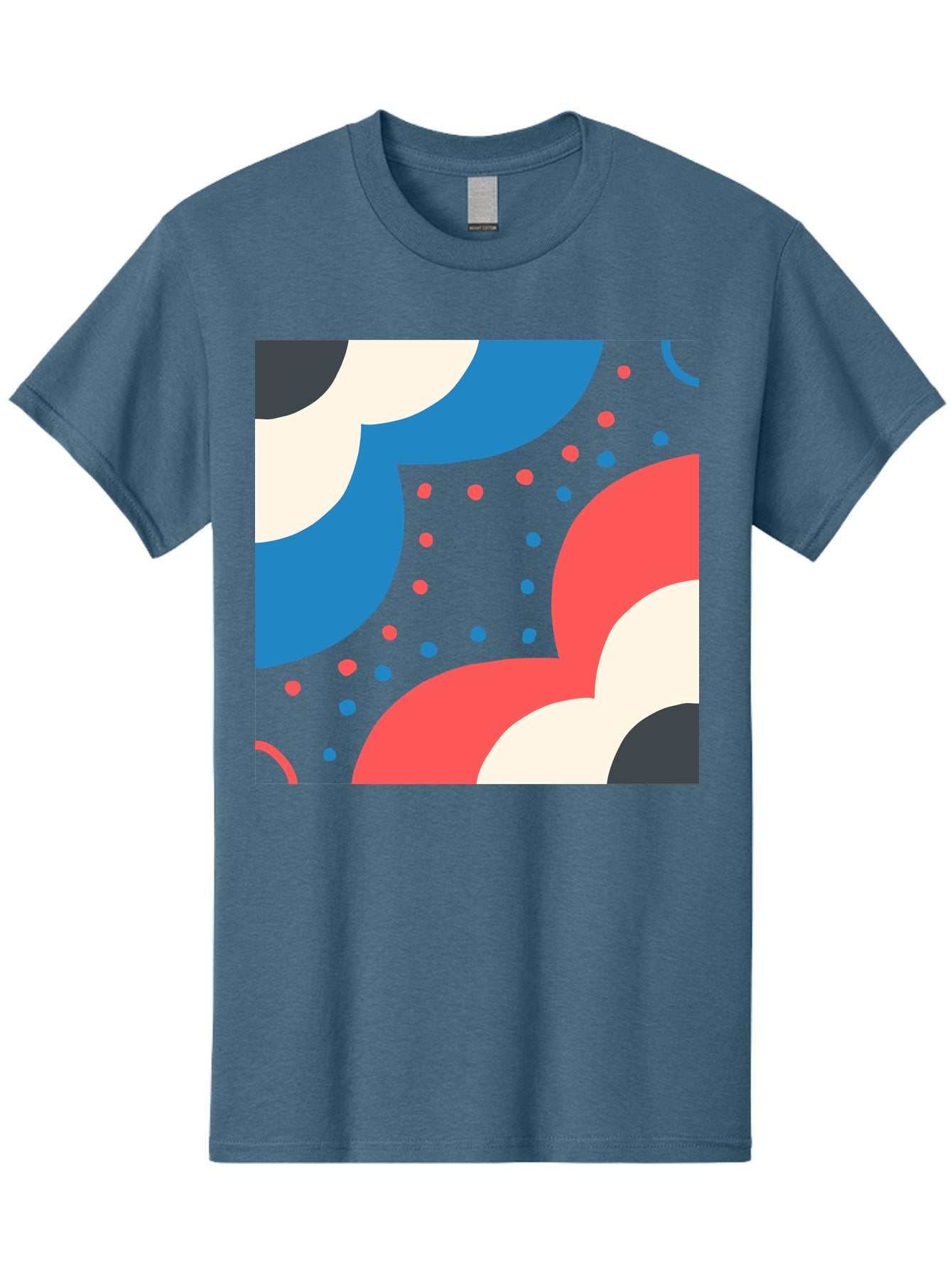Vibrant-Dots-Pattern Men'S Graphic Tee, 100% Cotton, Comfortable Casual Summer Wear, Machine Washable, Colorful Abstract Pattern, Vibrant Shapes, Blue, Red, Pink, White, Black, Geometric Design, Playful Artwork, Modern Graphic, Trendy Colors, Aab815 5