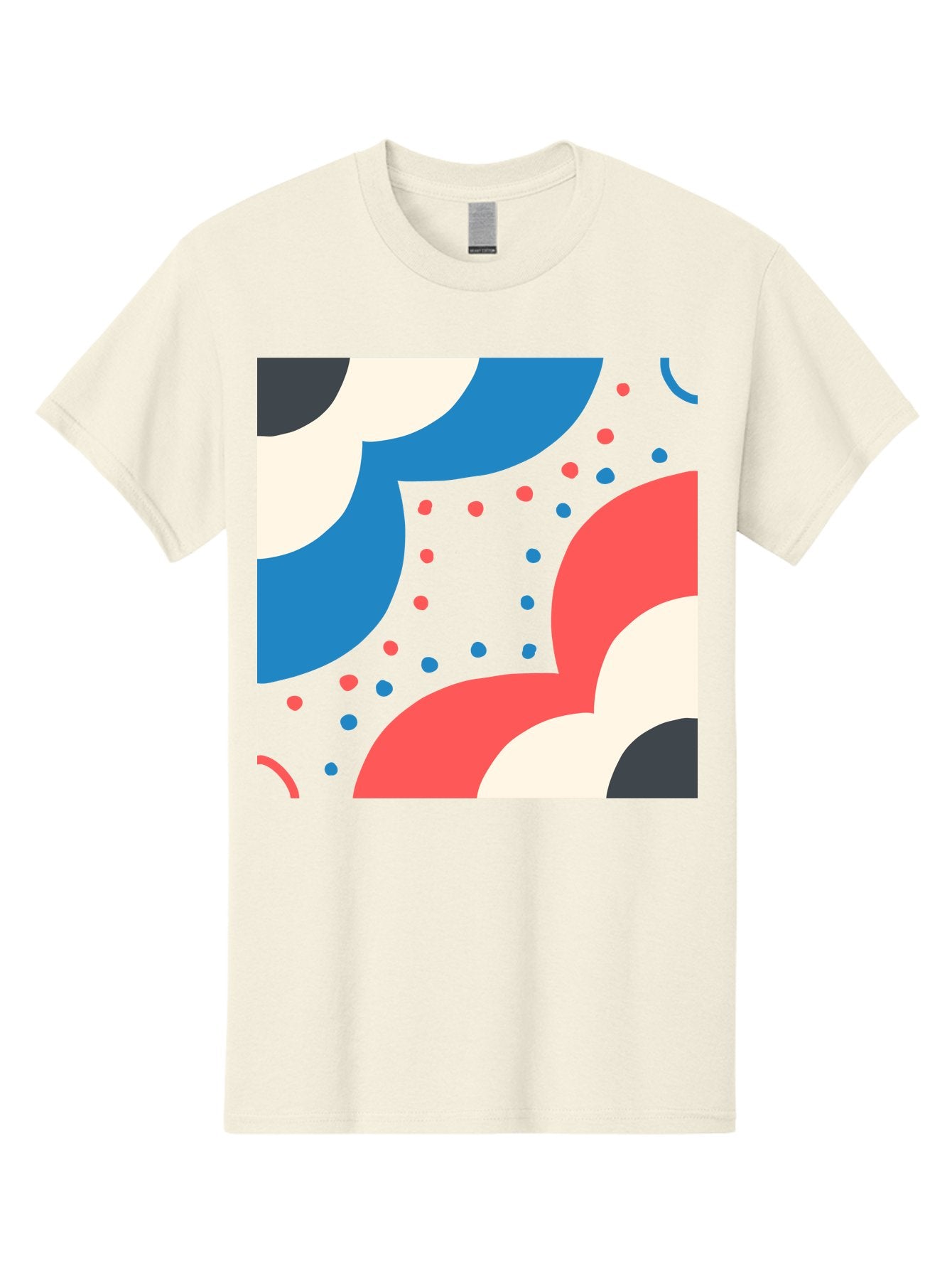 Vibrant-Dots-Pattern Men'S Graphic Tee, 100% Cotton, Comfortable Casual Summer Wear, Machine Washable, Colorful Abstract Pattern, Vibrant Shapes, Blue, Red, Pink, White, Black, Geometric Design, Playful Artwork, Modern Graphic, Trendy Colors, Aab815 4