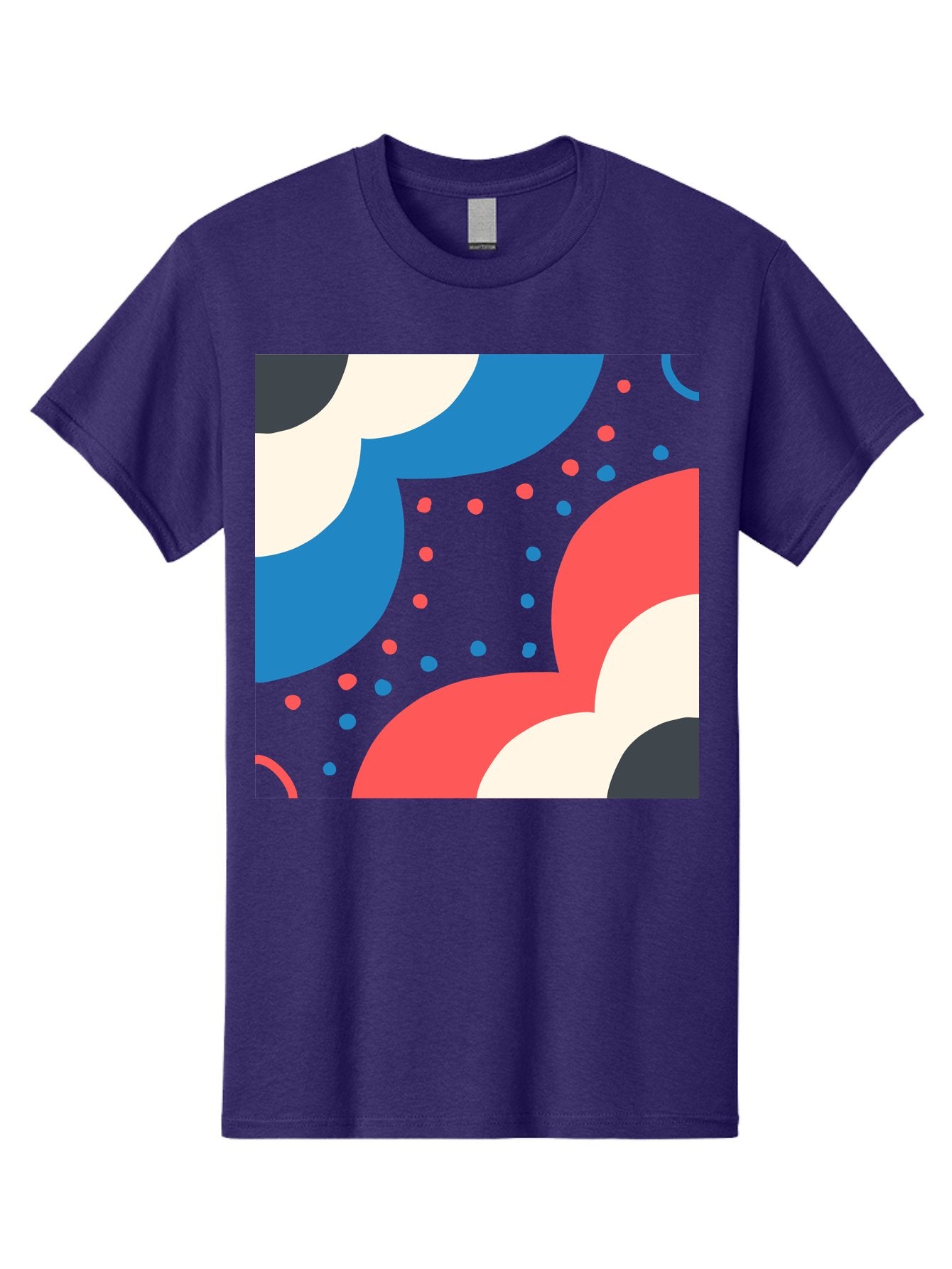 Vibrant-Dots-Pattern Men'S Graphic Tee, 100% Cotton, Comfortable Casual Summer Wear, Machine Washable, Colorful Abstract Pattern, Vibrant Shapes, Blue, Red, Pink, White, Black, Geometric Design, Playful Artwork, Modern Graphic, Trendy Colors, Aab815 8