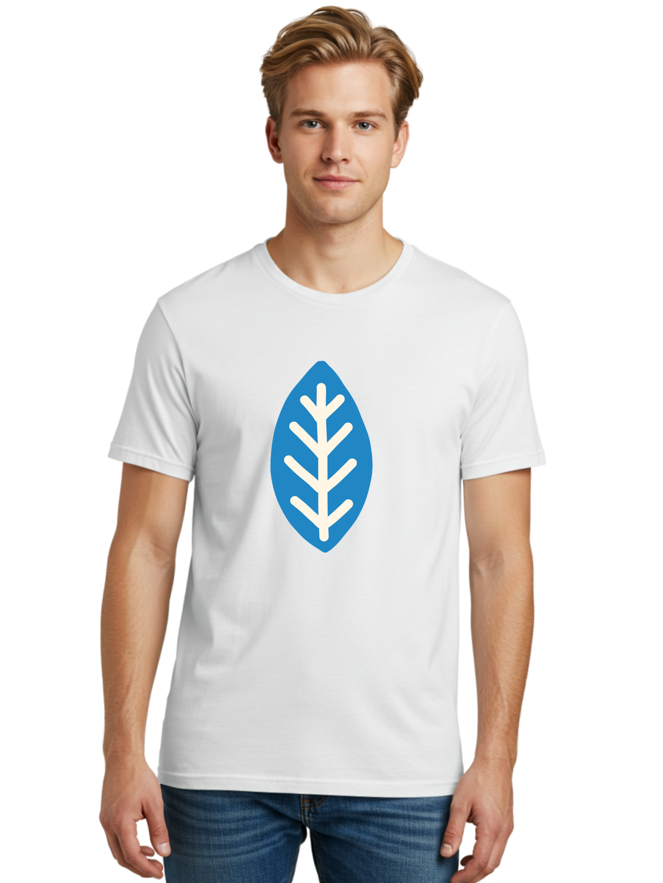 White-Leaf Men'S Graphic Tee, 100% Cotton, Comfortable Casual Summer Wear, Machine Washable, White Branch, Leaf Symbol, Nature Icon, Simple Design, Minimalistic Art, Eco-Friendly Logo, Stylized Leaf Aab817 16