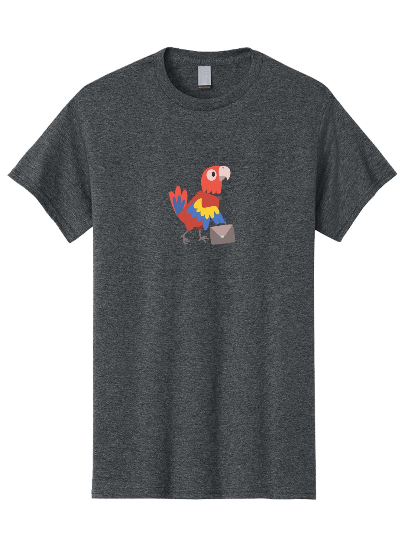 Business-Parrot Men'S Graphic Tee, 100% Cotton, Comfortable Casual Summer Wear, Machine Washable, Cartoon Parrot, Colorful Bird, Briefcase, Business Attire, Office Worker, Tropical Twist, Modern Illustration, Professional Bird, Aab821 13