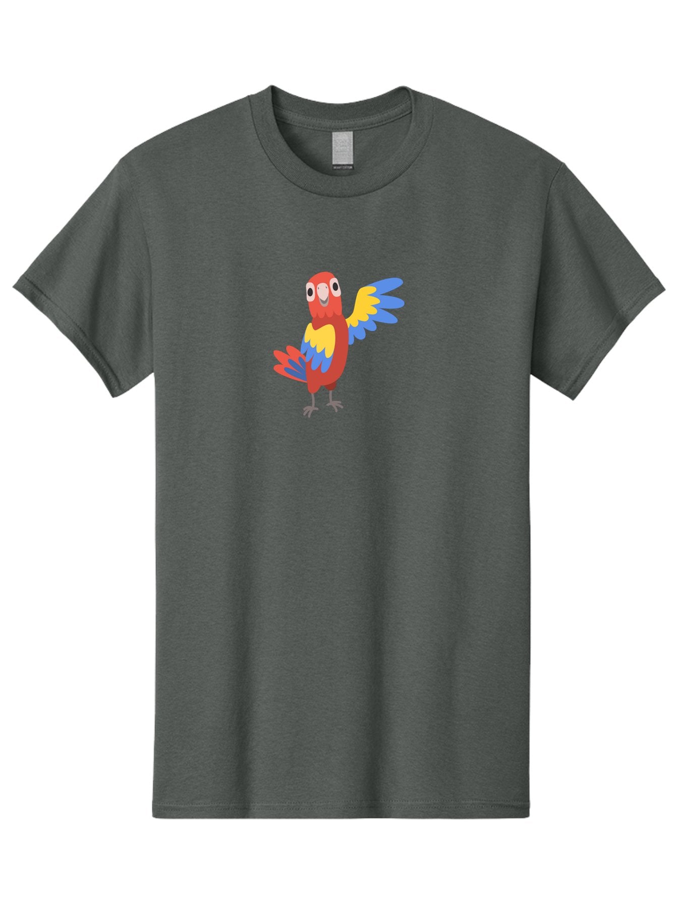 Colorful-Macaw Men'S Graphic Tee, 100% Cotton, Comfortable Casual Summer Wear, Machine Washable, Cartoon Parrot, Colorful Bird, Red, Yellow, Blue Feathers, Vibrant Plumage, Playful Design, Simple Illustration, Cartoon Character Aab823 4