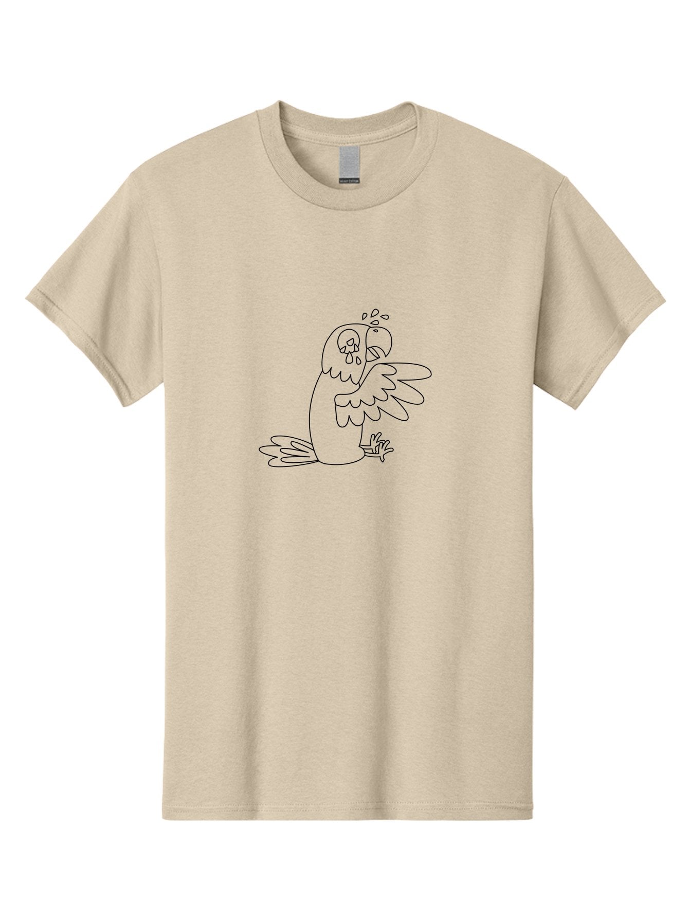 Crying-Parrot-2 Men'S Graphic Tee, 100% Cotton, Comfortable Casual Summer Wear, Machine Washable, Bird Crying, Sad Animal, Sorrowful Creature, Tears Falling, Unhappy Bird, Crying Parrot, Emotional Animal, Distressed Bird Aab827 5