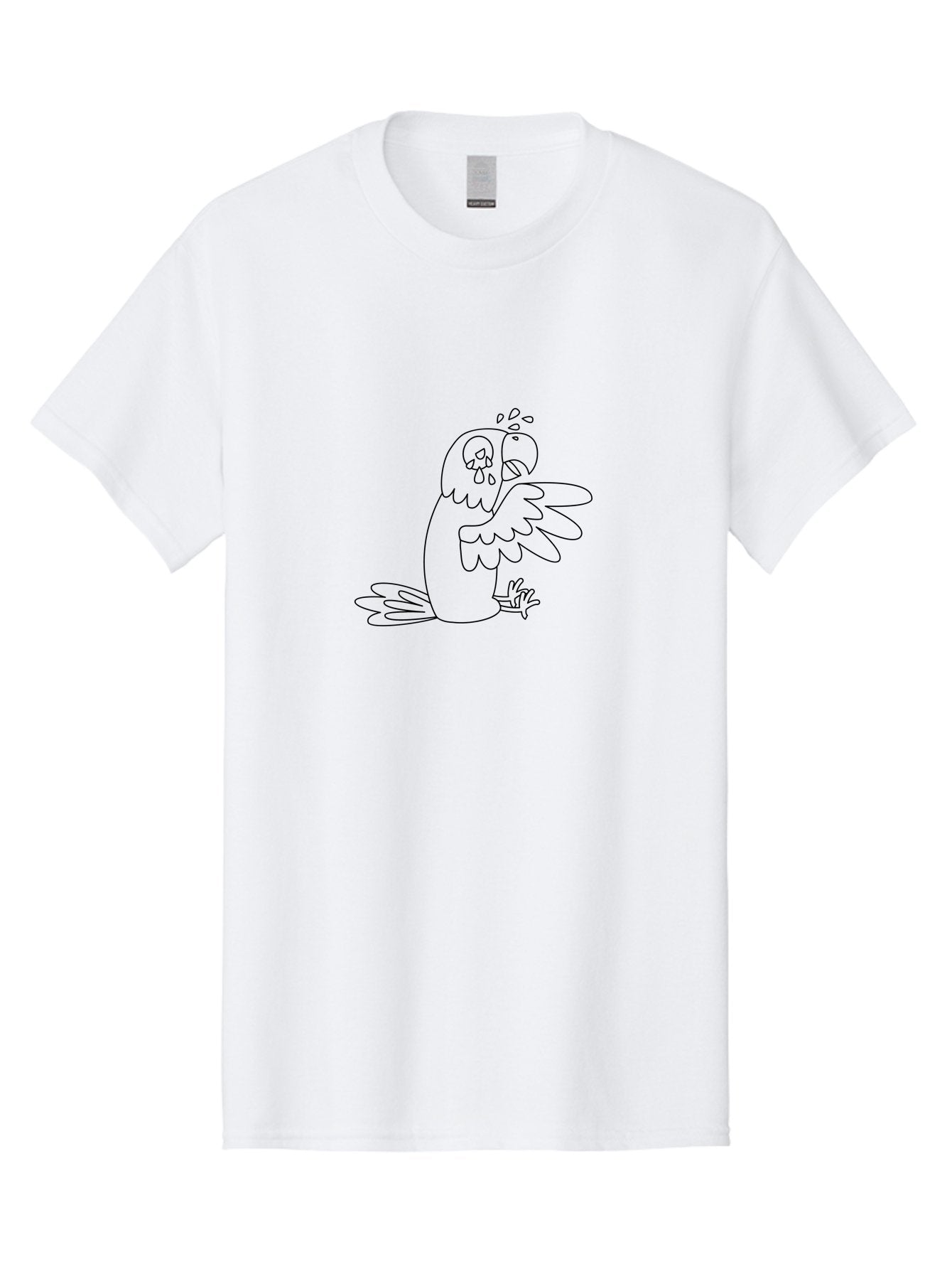 Crying-Parrot-2 Men'S Graphic Tee, 100% Cotton, Comfortable Casual Summer Wear, Machine Washable, Bird Crying, Sad Animal, Sorrowful Creature, Tears Falling, Unhappy Bird, Crying Parrot, Emotional Animal, Distressed Bird Aab827 7