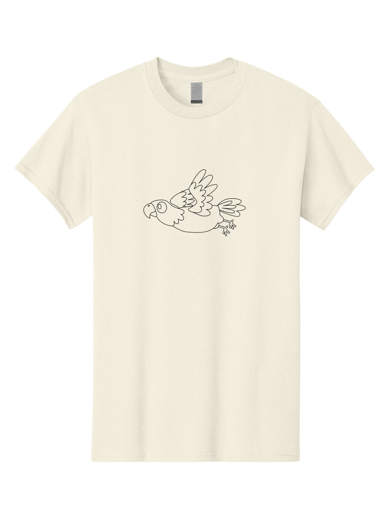 Flying-Parrot Men'S Graphic Tee, 100% Cotton, Comfortable Casual Summer Wear, Machine Washable, Parrot In Flight, Bird Flying, Simple Line Art, Minimalistic Design, Bird Outline, Coloring Page, Parrot Illustration, Winged Creature Aab829 10