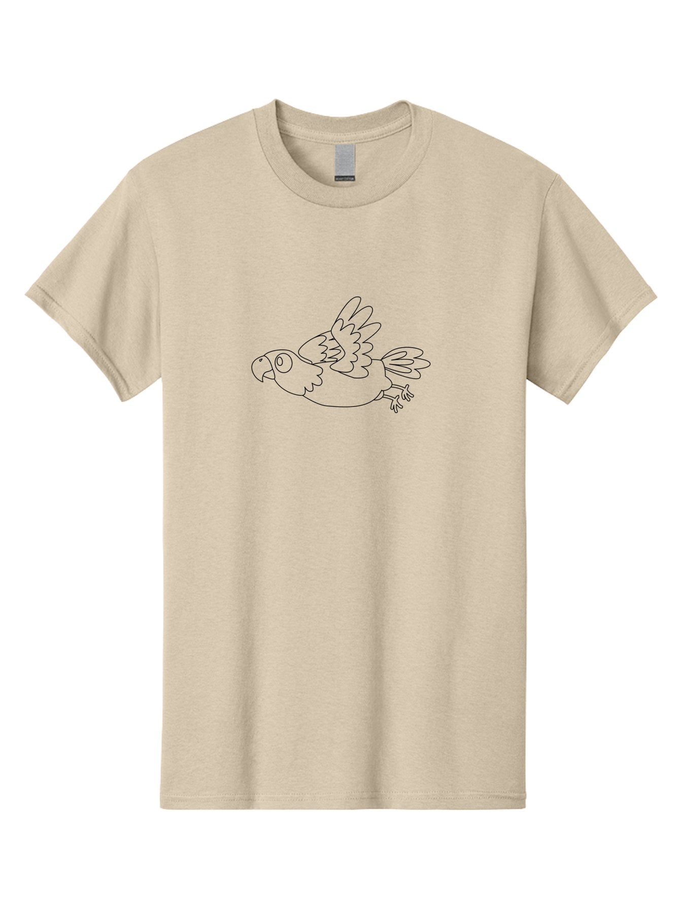 Flying-Parrot Men'S Graphic Tee, 100% Cotton, Comfortable Casual Summer Wear, Machine Washable, Parrot In Flight, Bird Flying, Simple Line Art, Minimalistic Design, Bird Outline, Coloring Page, Parrot Illustration, Winged Creature Aab829 14