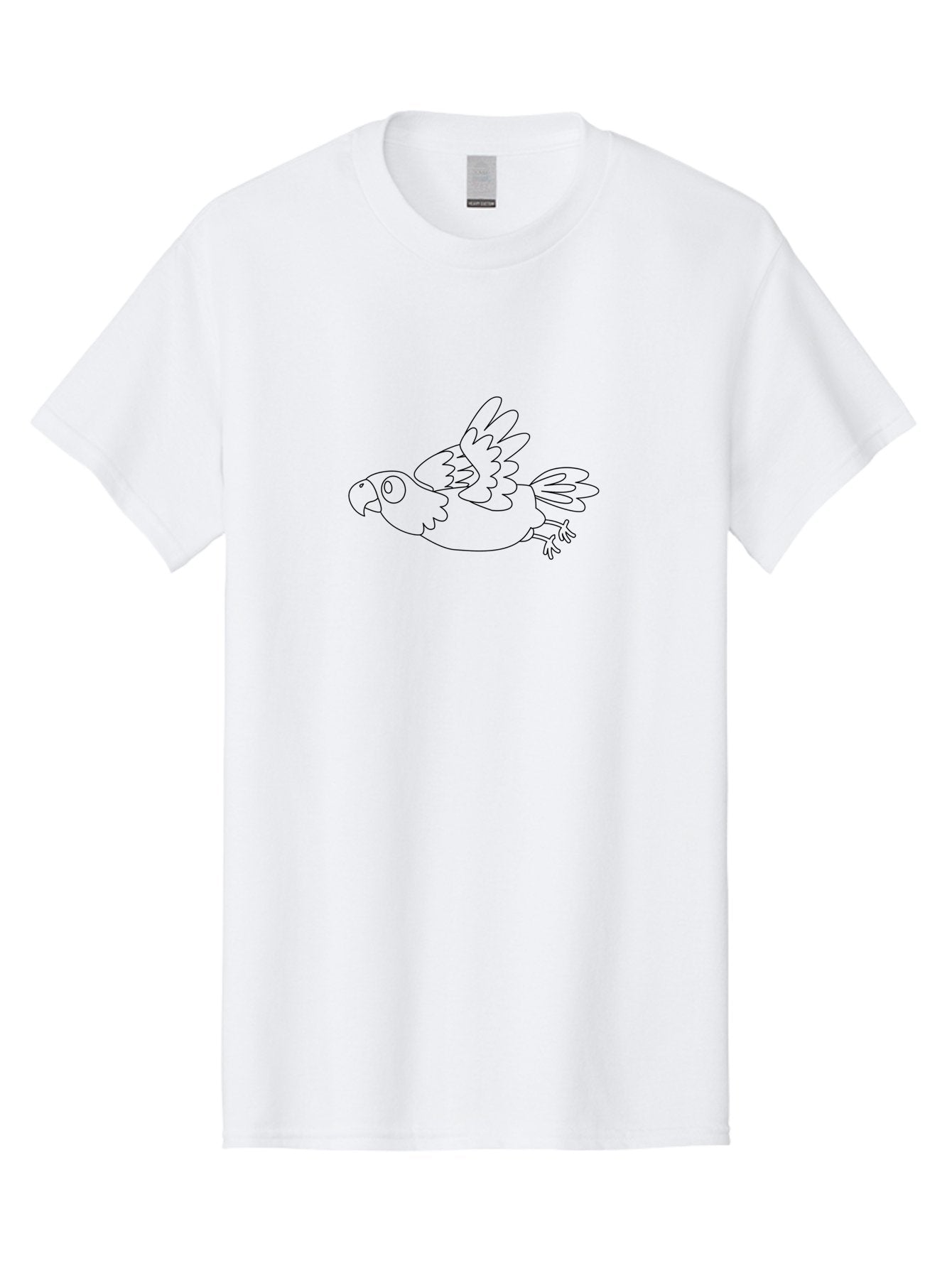 Flying-Parrot Men'S Graphic Tee, 100% Cotton, Comfortable Casual Summer Wear, Machine Washable, Parrot In Flight, Bird Flying, Simple Line Art, Minimalistic Design, Bird Outline, Coloring Page, Parrot Illustration, Winged Creature Aab829 12