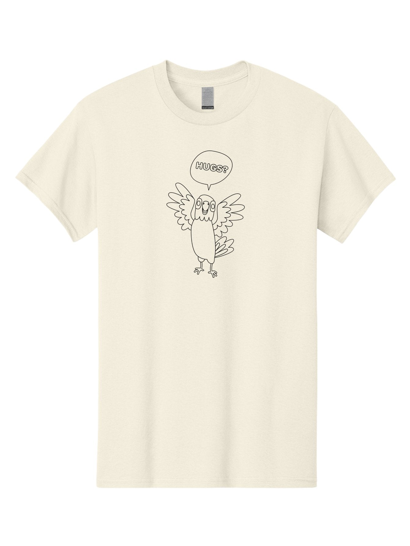 Hugs-Parrot Men'S Graphic Tee, 100% Cotton, Comfortable Casual Summer Wear, Machine Washable, Cartoon Bird, Bird Asking For Hugs, Cute Parrot, Lovable Character, Cartoon Animal, Affectionate Bird, Hugs? Aab831 14