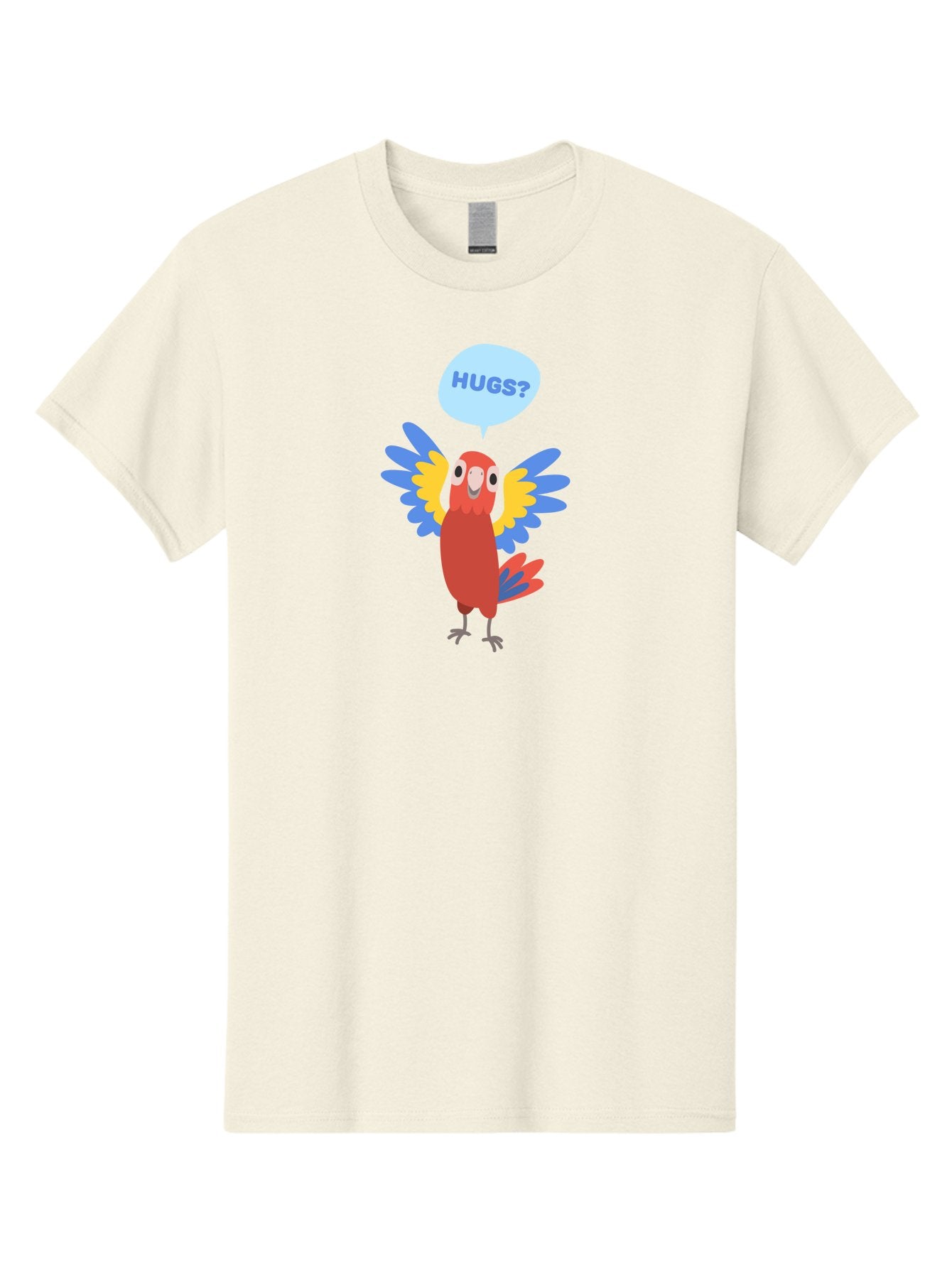 Hugs Men'S Graphic Tee, 100% Cotton, Comfortable Casual Summer Wear, Machine Washable, Cute Cartoon Parrot, Colorful Parrot, Bird Giving Hugs, Affectionate Animal, Adorable Creature, Vibrant Feathers, Friendly Parrot, Hugs, Aab832 12