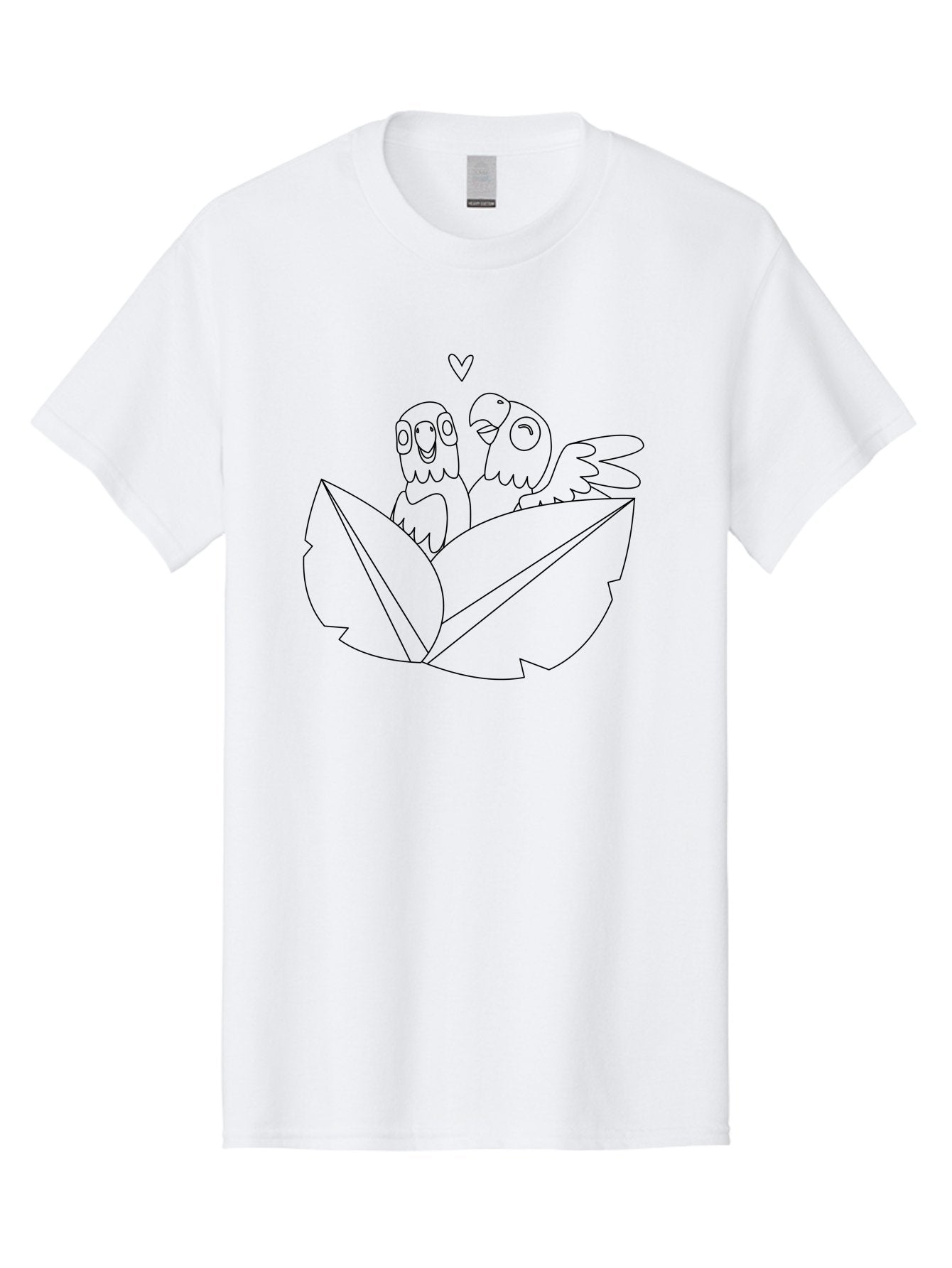 Love-Parrots Men'S Graphic Tee, 100% Cotton, Comfortable Casual Summer Wear, Machine Washable, Love Birds, Parrot Couple, Heart Symbol, Cute Animals, Bird Illustrations, Tropical Birds, Cartoon Parrots, Adorable Parrots, Nature Graphics Aab836 8