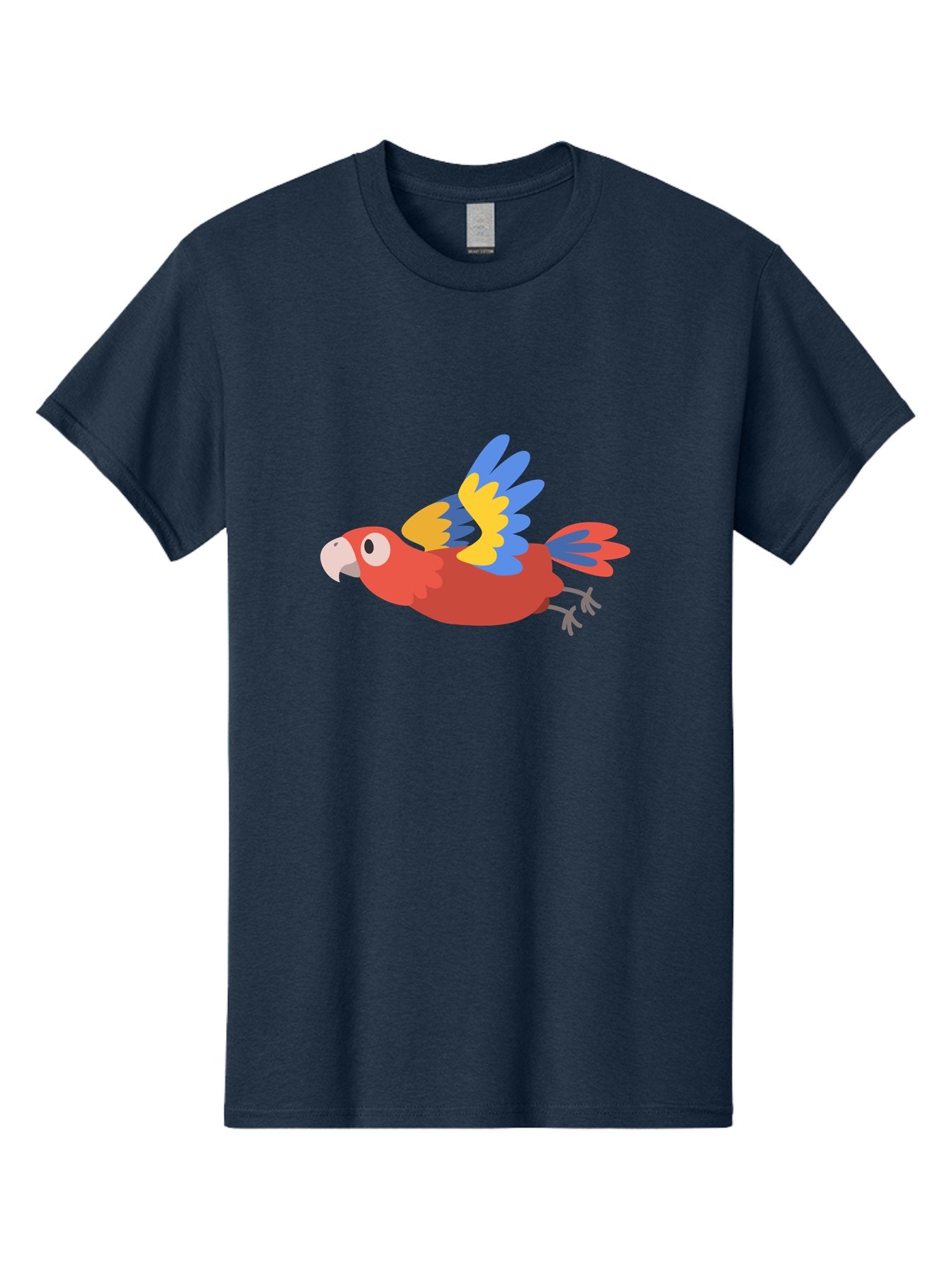 Macaw-1 Men'S Graphic Tee, 100% Cotton, Comfortable Casual Summer Wear, Machine Washable, Red, Blue And Yellow Macaw, Colorful Parrot, Vibrant Plumage, Tropical Bird, Cartoon Style, Flying Macaw, Parrot Illustration Aab838 15