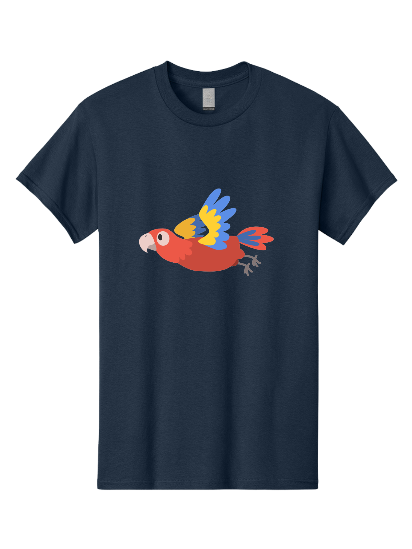 Macaw-1 Men'S Graphic Tee, 100% Cotton, Comfortable Casual Summer Wear, Machine Washable, Red, Blue And Yellow Macaw, Colorful Parrot, Vibrant Plumage, Tropical Bird, Cartoon Style, Flying Macaw, Parrot Illustration Aab838