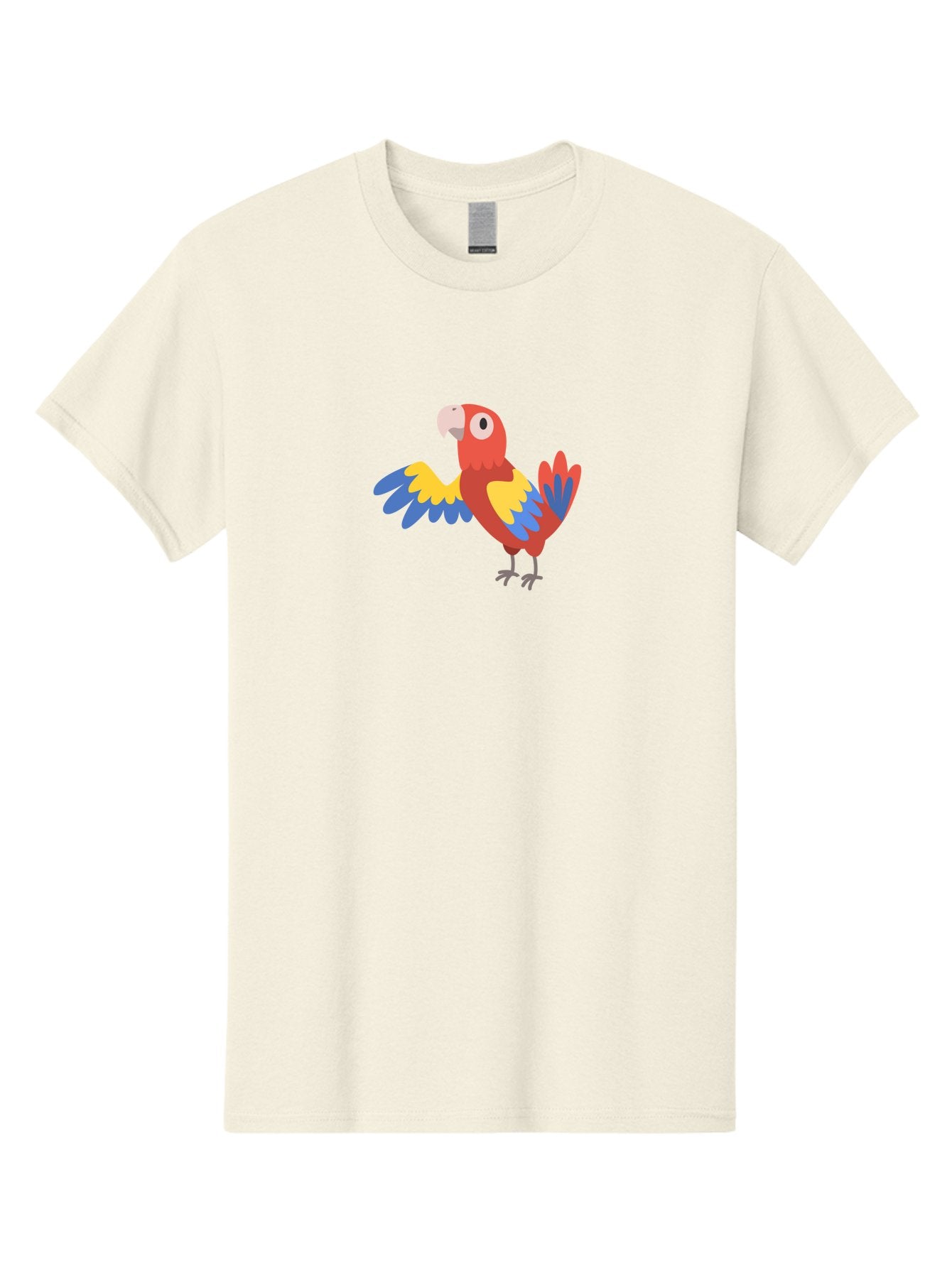 Macaw Men'S Graphic Tee, 100% Cotton, Comfortable Casual Summer Wear, Machine Washable, Colorful Parrot, Vibrant Red And Blue And Yellow Feathers, Cartoon Bird, Tropical Animal, Exotic Pet, Playful Creature Aab840