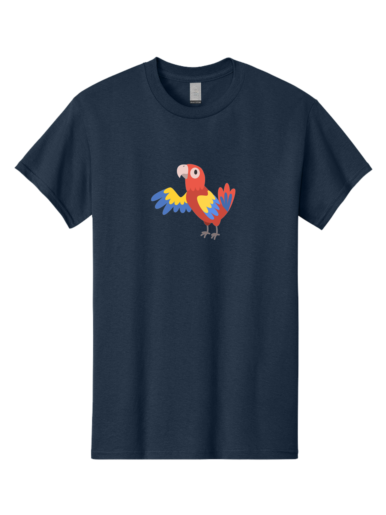 Macaw Men'S Graphic Tee, 100% Cotton, Comfortable Casual Summer Wear, Machine Washable, Colorful Parrot, Vibrant Red And Blue And Yellow Feathers, Cartoon Bird, Tropical Animal, Exotic Pet, Playful Creature Aab840