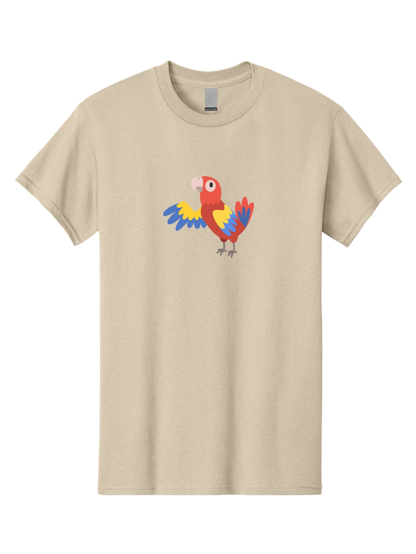Macaw Men'S Graphic Tee, 100% Cotton, Comfortable Casual Summer Wear, Machine Washable, Colorful Parrot, Vibrant Red And Blue And Yellow Feathers, Cartoon Bird, Tropical Animal, Exotic Pet, Playful Creature Aab840 5