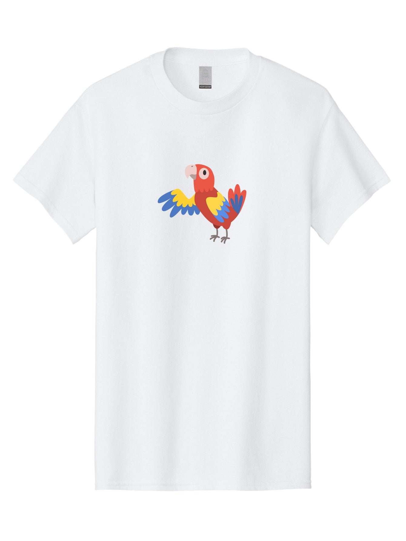 Macaw Men'S Graphic Tee, 100% Cotton, Comfortable Casual Summer Wear, Machine Washable, Colorful Parrot, Vibrant Red And Blue And Yellow Feathers, Cartoon Bird, Tropical Animal, Exotic Pet, Playful Creature Aab840 3