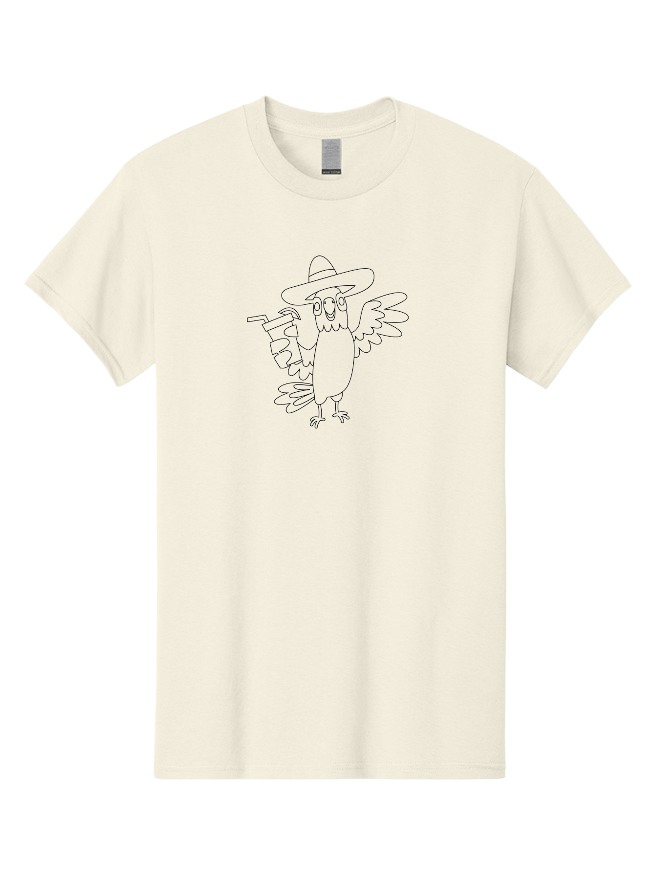 Owl-Drinking-From-A-Cup Men'S Graphic Tee, 100% Cotton, Comfortable Casual Summer Wear, Machine Washable, Cartoon Owl, Owl Wearing Hat, Funny Animal, Drink With Straw, Owl Illustration, Simple Line Art, Whimsical Character, Humorous Design, Aab842 9