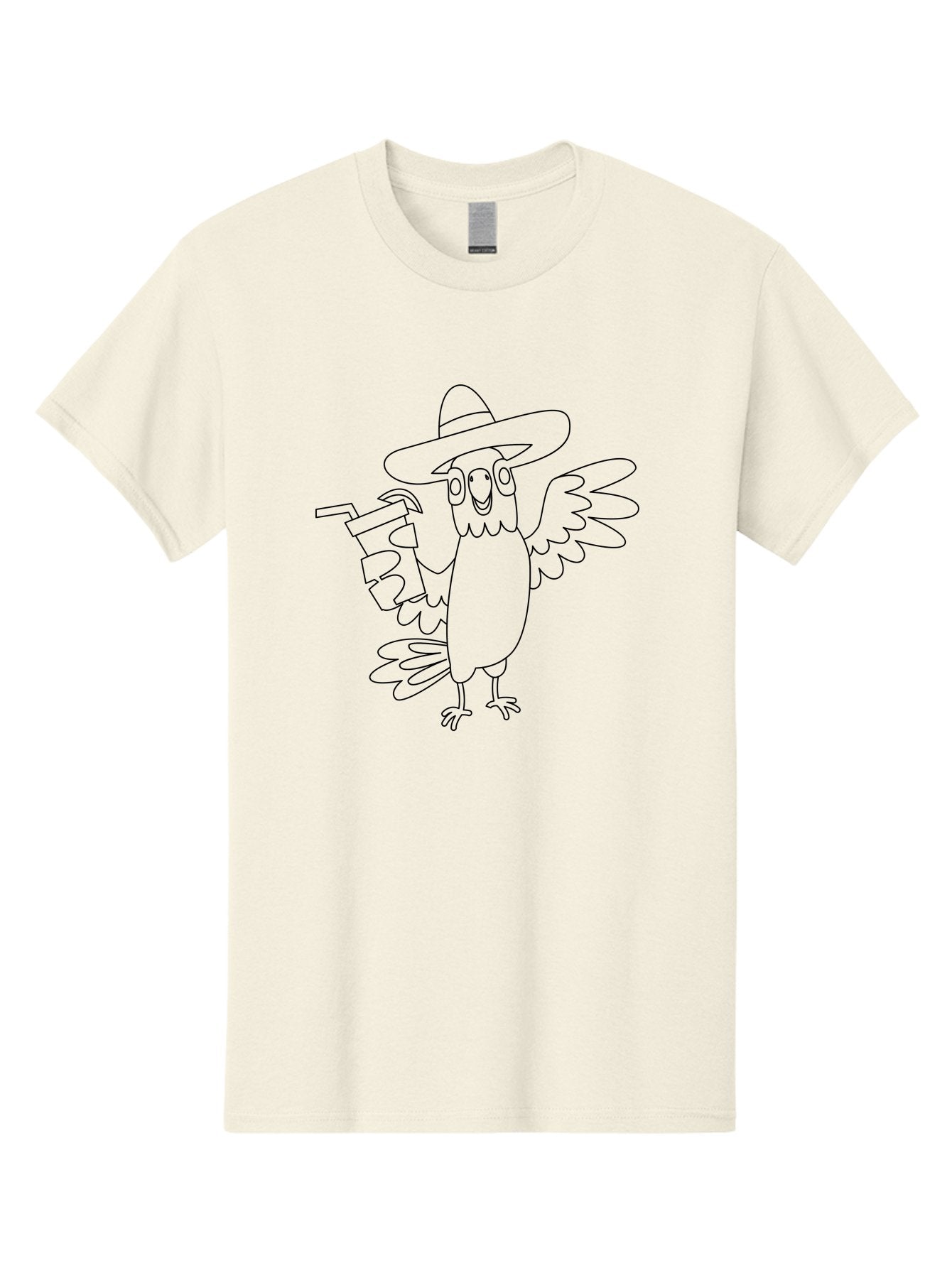Owl-Drinking Men'S Graphic Tee, 100% Cotton, Comfortable Casual Summer Wear, Machine Washable, Funny Crow, Crow Illustration, Cartoonish Style, Character Design, Quirky Art, Bird With Hat, Drink In Hand, Whimsical, Stylized Art Aab843 6