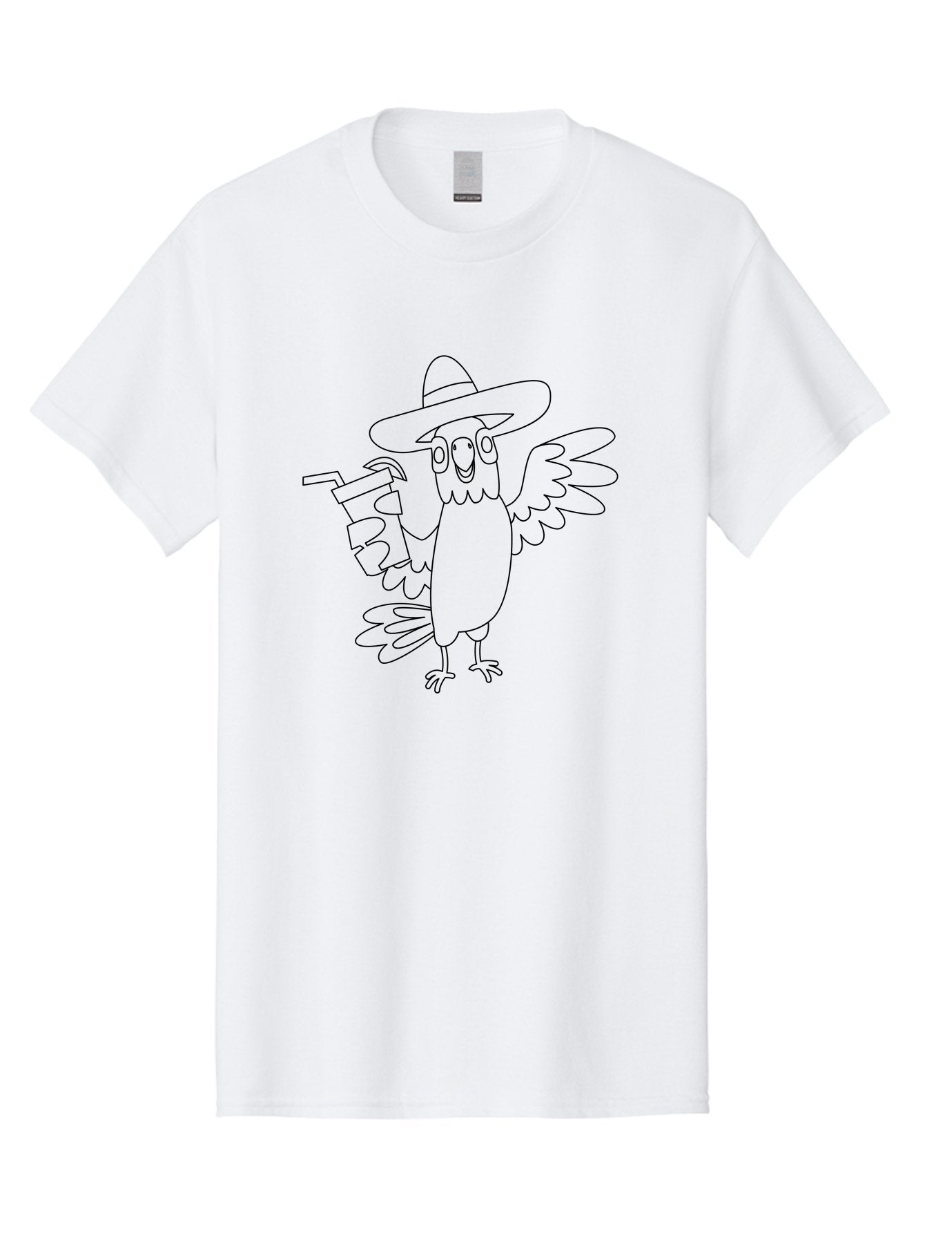 Owl-Drinking Men'S Graphic Tee, 100% Cotton, Comfortable Casual Summer Wear, Machine Washable, Funny Crow, Crow Illustration, Cartoonish Style, Character Design, Quirky Art, Bird With Hat, Drink In Hand, Whimsical, Stylized Art Aab843 8