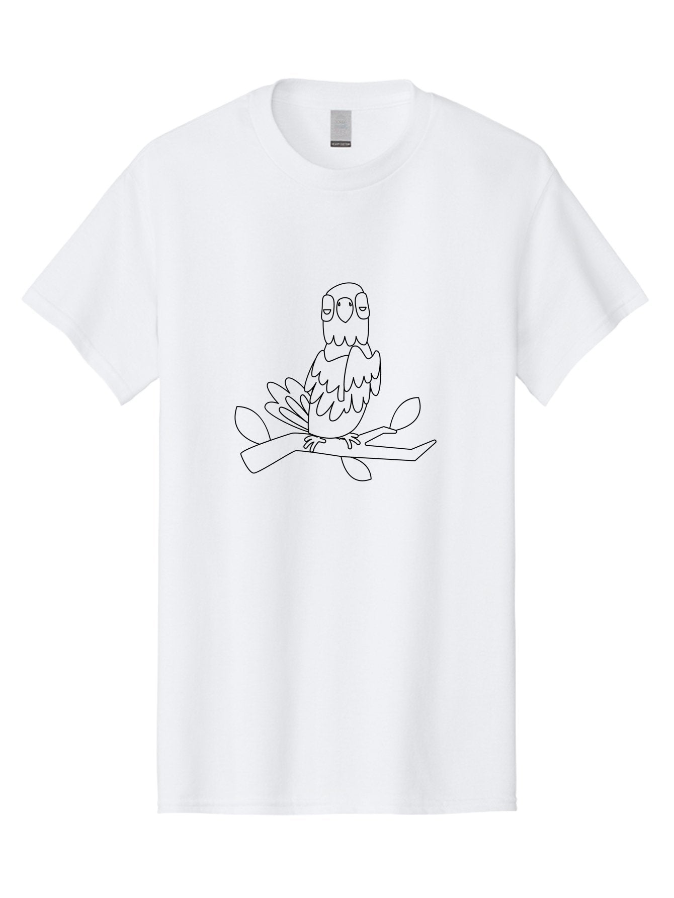 Owl-On-Branch-1 Men'S Graphic Tee, 100% Cotton, Comfortable Casual Summer Wear, Machine Washable, Owl Perched On Branch, Leaves, Simple Line Art, Minimalist Design, Nature-Inspired, Bird Illustration, Wildlife Art, Cartoon Style Aab845 9