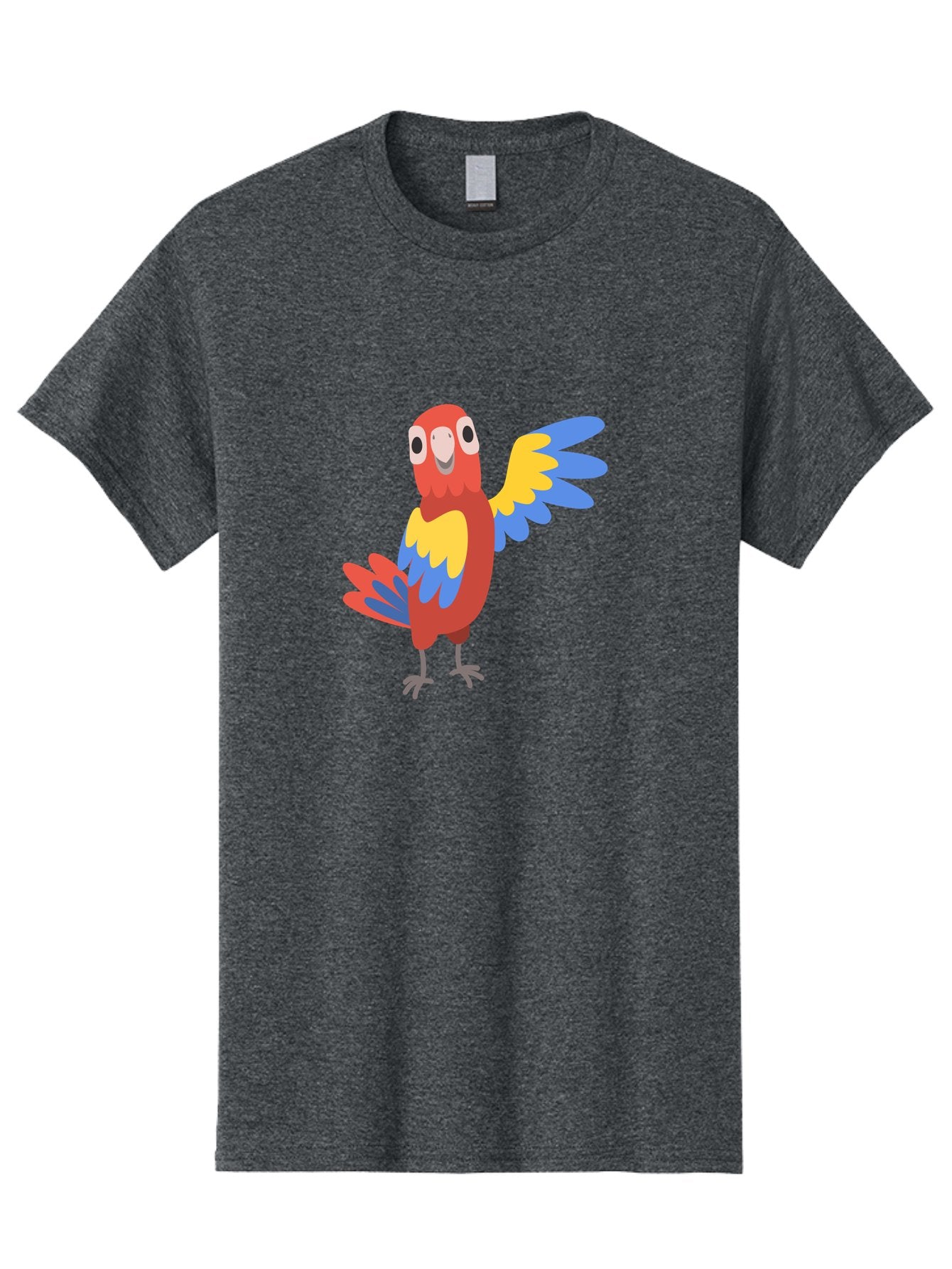 Parrot-1 Men'S Graphic Tee, 100% Cotton, Comfortable Casual Summer Wear, Machine Washable, Colorful Parrot, Cartoon Bird, Vibrant Red, Yellow, Blue Hues, Playful Wings, Happy Expression, Animated Character, Whimsical Design, Quirky Style Aab847 7