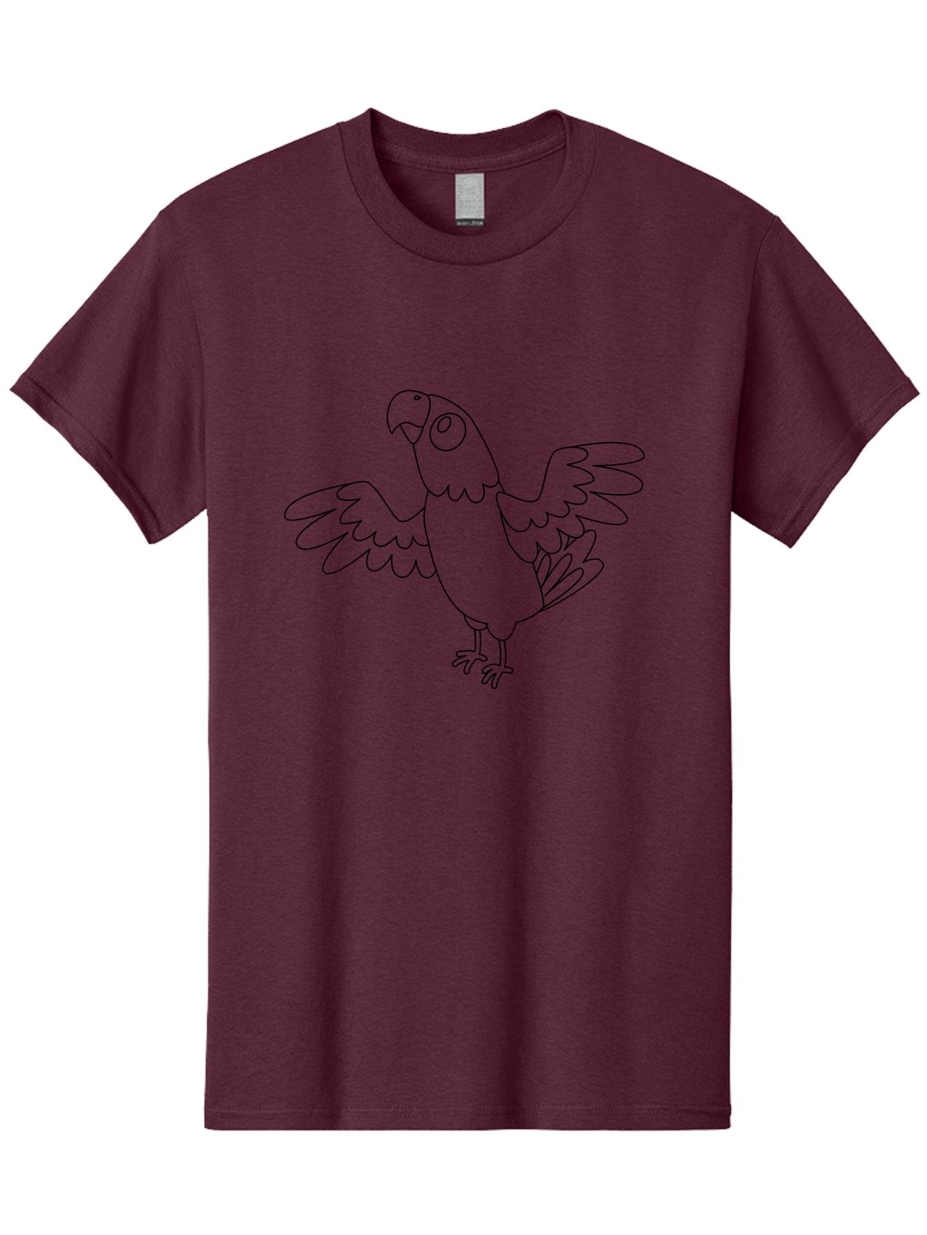 Parrot-11 Men'S Graphic Tee, 100% Cotton, Comfortable Casual Summer Wear, Machine Washable, Parrot With Spread Wings, Bird Outline, Cartoon Parrot, Simple Illustration, Minimalist Design, Wildlife Illustration Aab849 9