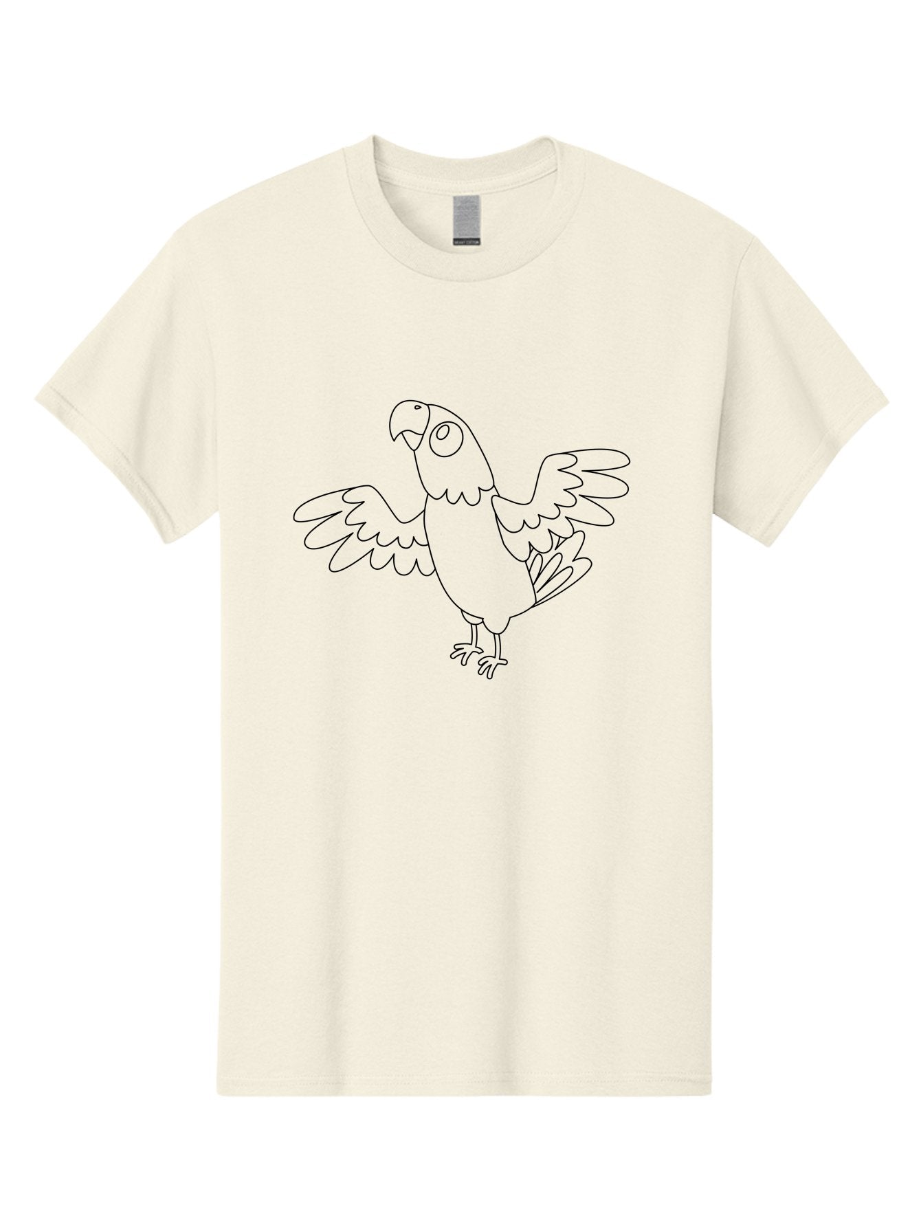 Parrot-11 Men'S Graphic Tee, 100% Cotton, Comfortable Casual Summer Wear, Machine Washable, Parrot With Spread Wings, Bird Outline, Cartoon Parrot, Simple Illustration, Minimalist Design, Wildlife Illustration Aab849 15