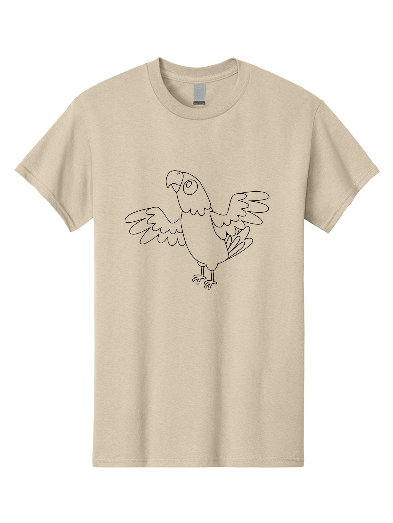 Parrot-11 Men'S Graphic Tee, 100% Cotton, Comfortable Casual Summer Wear, Machine Washable, Parrot With Spread Wings, Bird Outline, Cartoon Parrot, Simple Illustration, Minimalist Design, Wildlife Illustration Aab849 8