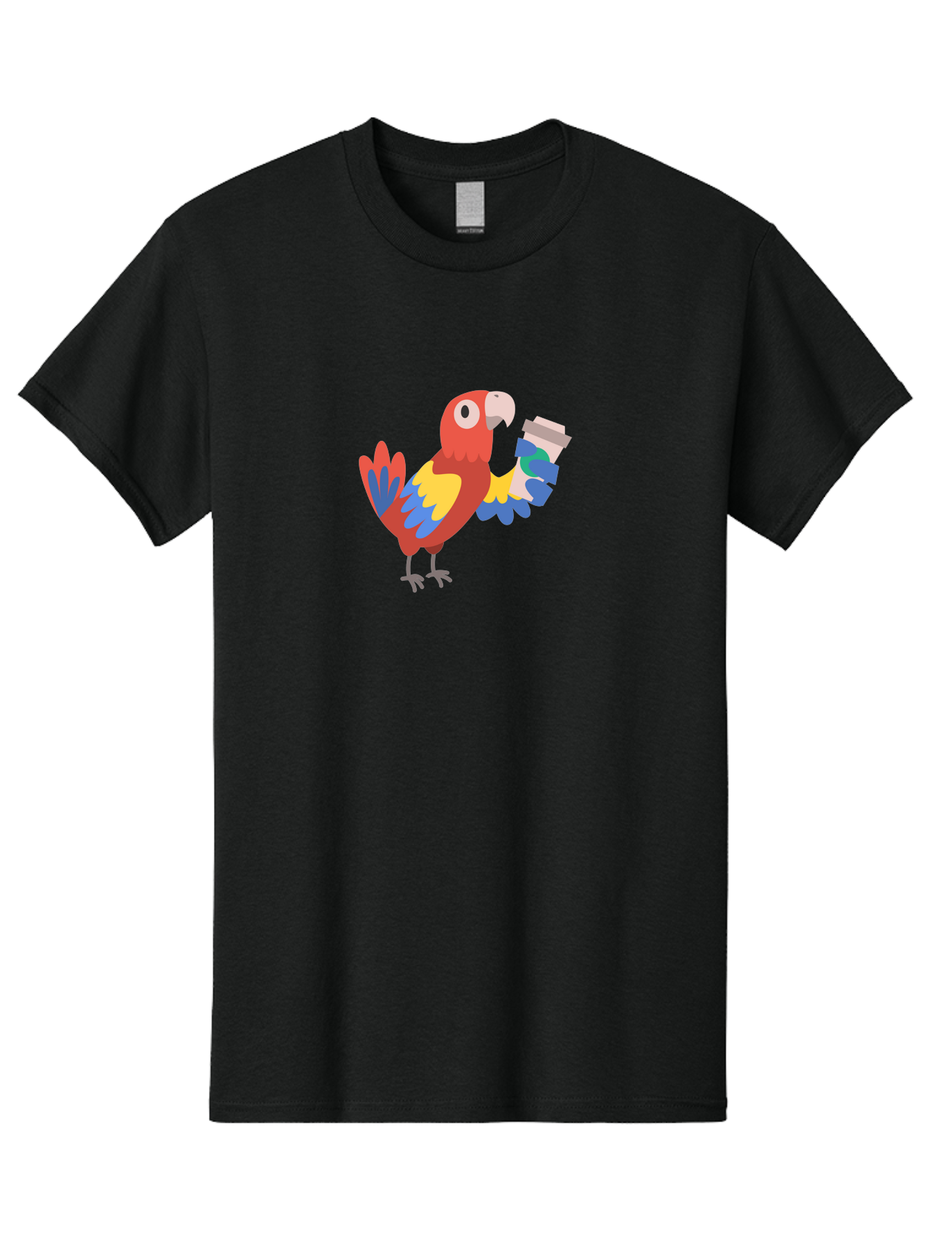 Parrot-2 Men'S Graphic Tee, 100% Cotton, Comfortable Casual Summer Wear, Machine Washable, Colorful Parrot, Cartoon Bird, Coffee Cup, Vibrant Feathers, Playful Illustration, Tropical Bird, Coffee Love, Exotic Pet Aab850 21