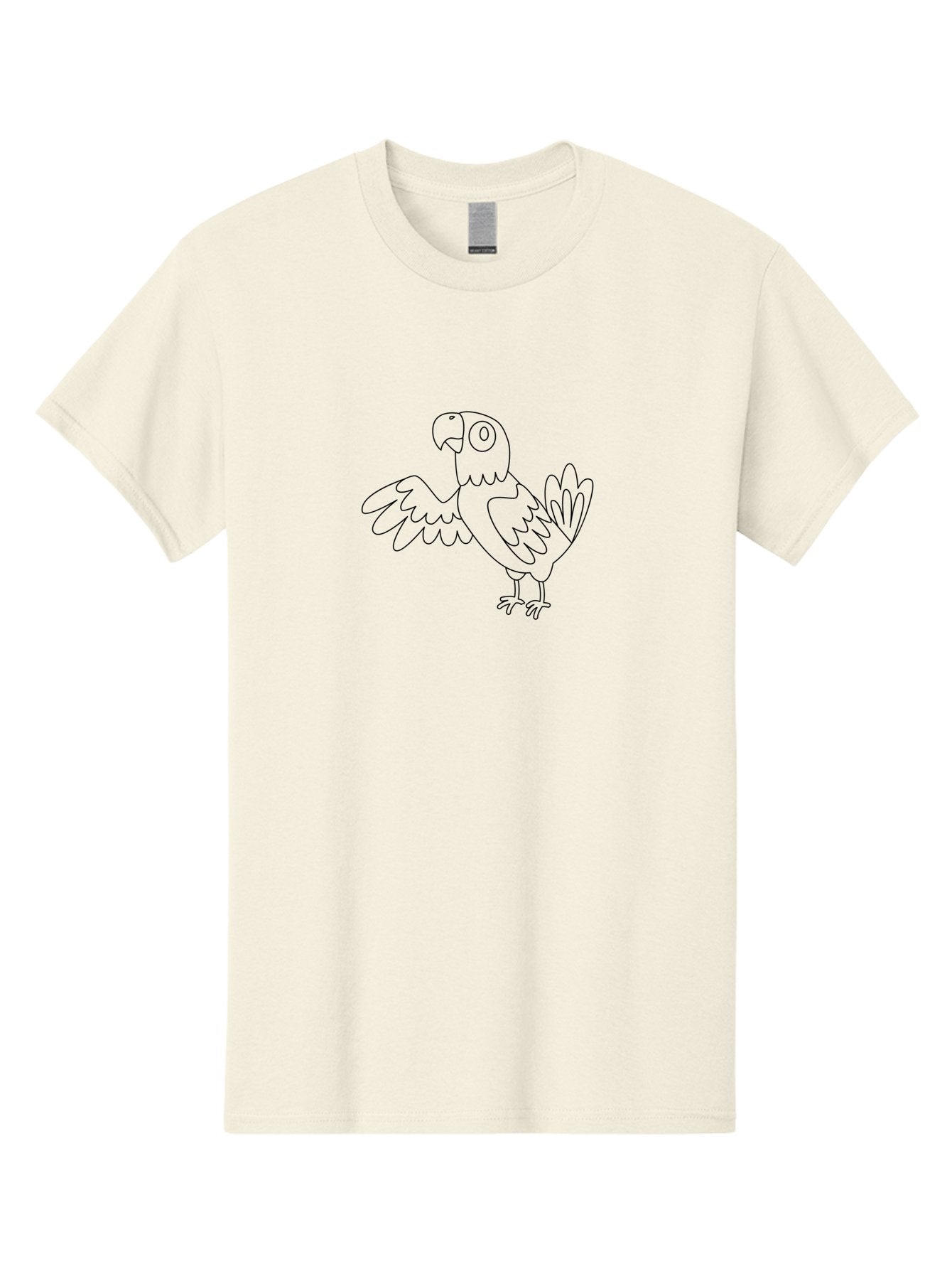 Parrot-4 Men'S Graphic Tee, 100% Cotton, Comfortable Casual Summer Wear, Machine Washable, Line Art Parrot, Simple Illustration, Cartoon Style, Bird Silhouette, Animal Outline, Coloring Page, Minimalist Design, Winged Creature, Aab852 4
