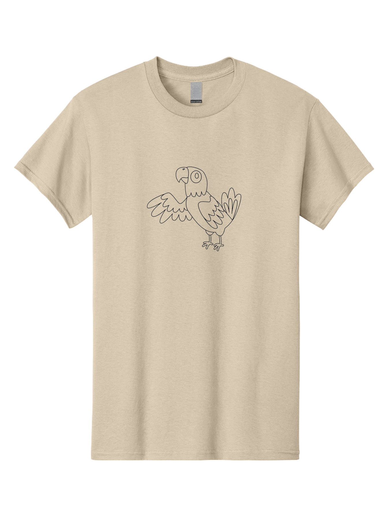Parrot-4 Men'S Graphic Tee, 100% Cotton, Comfortable Casual Summer Wear, Machine Washable, Line Art Parrot, Simple Illustration, Cartoon Style, Bird Silhouette, Animal Outline, Coloring Page, Minimalist Design, Winged Creature, Aab852 17