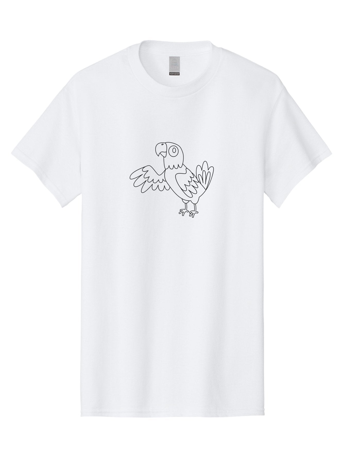 Parrot-4 Men'S Graphic Tee, 100% Cotton, Comfortable Casual Summer Wear, Machine Washable, Line Art Parrot, Simple Illustration, Cartoon Style, Bird Silhouette, Animal Outline, Coloring Page, Minimalist Design, Winged Creature, Aab852 14