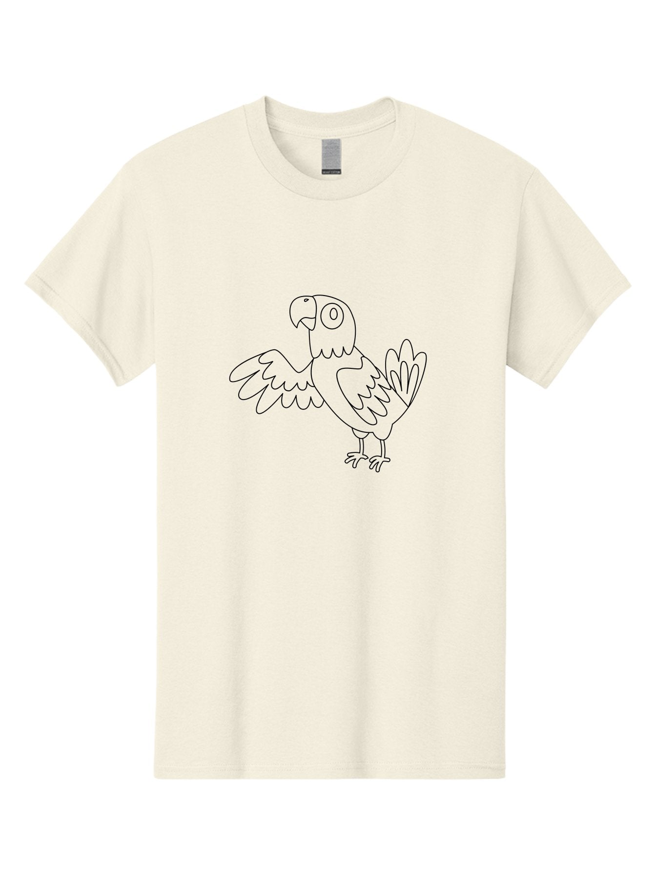 Parrot-5 Men'S Graphic Tee, 100% Cotton, Comfortable Casual Summer Wear, Machine Washable, Parrot Illustration, Simple Line Art, Cartoon Bird, Wildlife Graphic, Avian Design, Minimalist Artwork, Tropical Creature Aab853 10