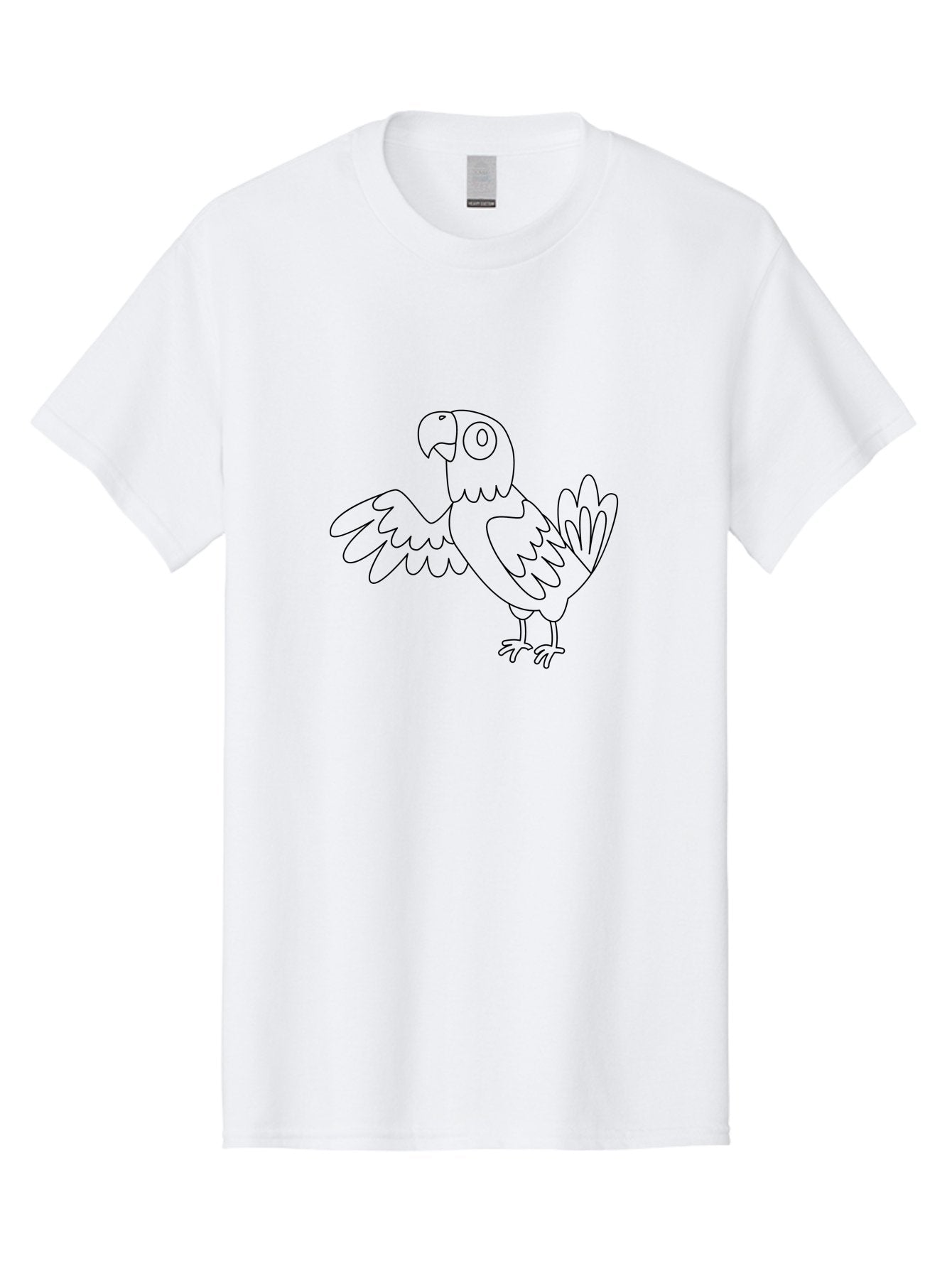 Parrot-5 Men'S Graphic Tee, 100% Cotton, Comfortable Casual Summer Wear, Machine Washable, Parrot Illustration, Simple Line Art, Cartoon Bird, Wildlife Graphic, Avian Design, Minimalist Artwork, Tropical Creature Aab853 11
