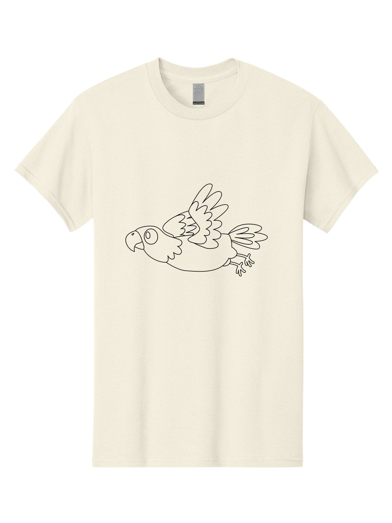 Parrot-6 Men'S Graphic Tee, 100% Cotton, Comfortable Casual Summer Wear, Machine Washable, Parrot Illustration, Simple Outline, Flying Bird, Cartoon Style, Minimalist Design, Bird Graphics Aab854 15
