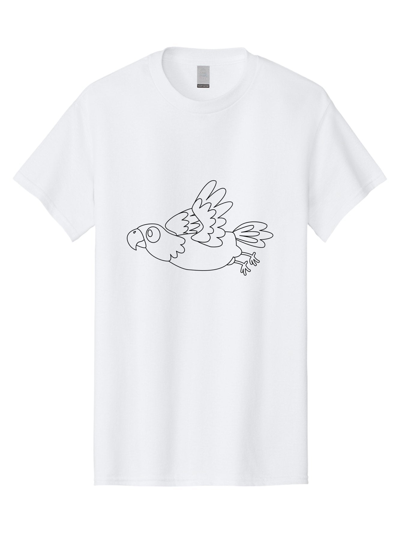 Parrot-6 Men'S Graphic Tee, 100% Cotton, Comfortable Casual Summer Wear, Machine Washable, Parrot Illustration, Simple Outline, Flying Bird, Cartoon Style, Minimalist Design, Bird Graphics Aab854 14