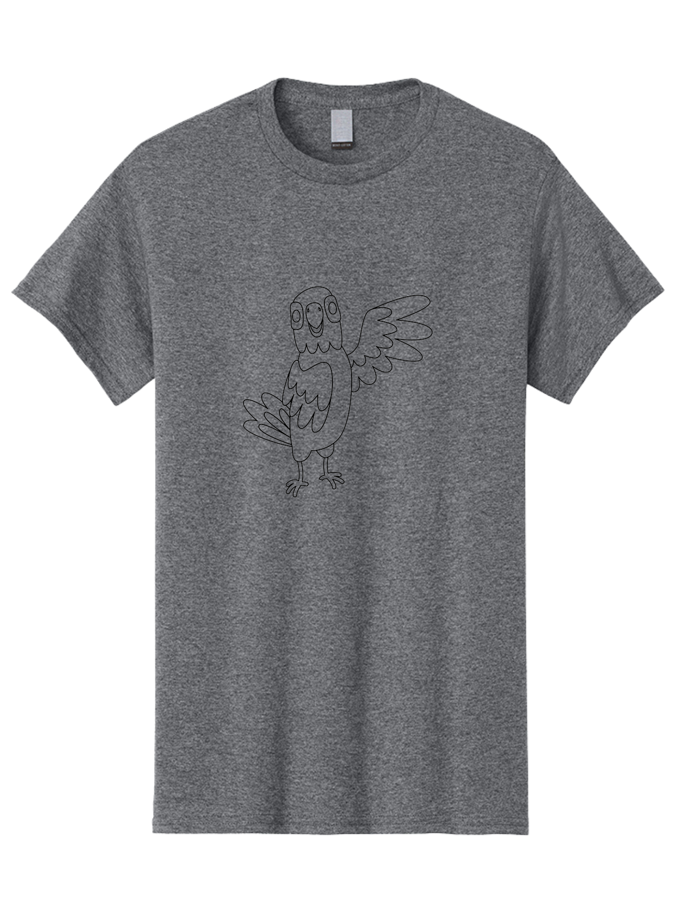 Parrot-7 Men'S Graphic Tee, 100% Cotton, Comfortable Casual Summer Wear, Machine Washable, Cartoon Parrot, Simple Drawing, Bird Illustration, Minimalist Design, Smiling Parrot, Tropical Bird, Winged Creature, Cute Animal, Graphic Icon Aab855 25