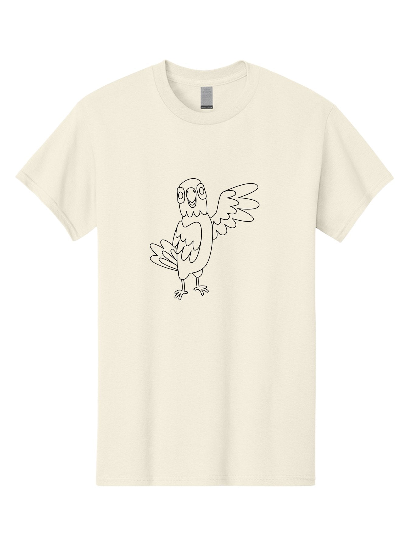 Parrot-7 Men'S Graphic Tee, 100% Cotton, Comfortable Casual Summer Wear, Machine Washable, Cartoon Parrot, Simple Drawing, Bird Illustration, Minimalist Design, Smiling Parrot, Tropical Bird, Winged Creature, Cute Animal, Graphic Icon Aab855 13