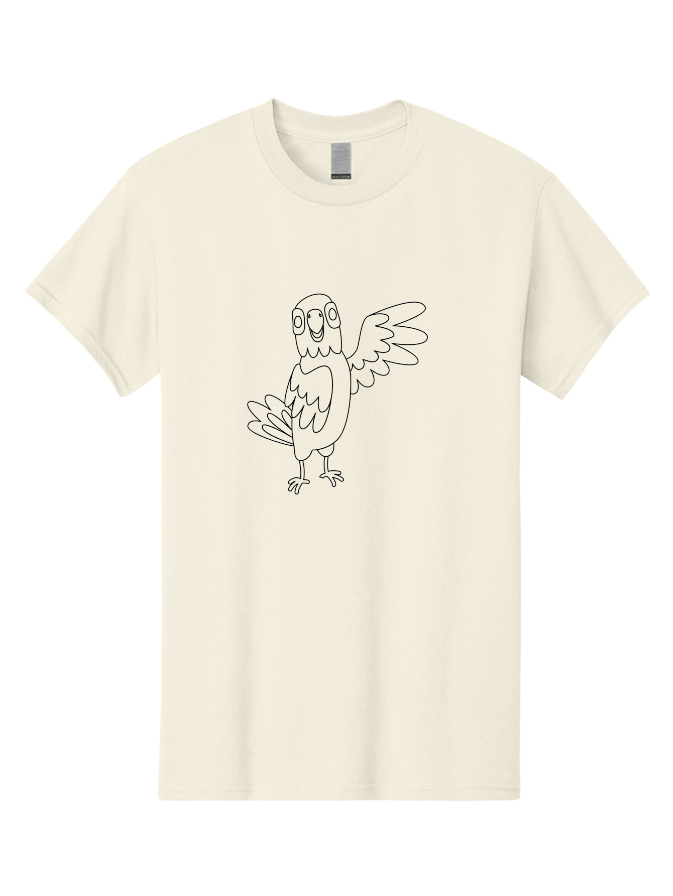 Parrot-7 Men'S Graphic Tee, 100% Cotton, Comfortable Casual Summer Wear, Machine Washable, Cartoon Parrot, Simple Drawing, Bird Illustration, Minimalist Design, Smiling Parrot, Tropical Bird, Winged Creature, Cute Animal, Graphic Icon Aab855 29