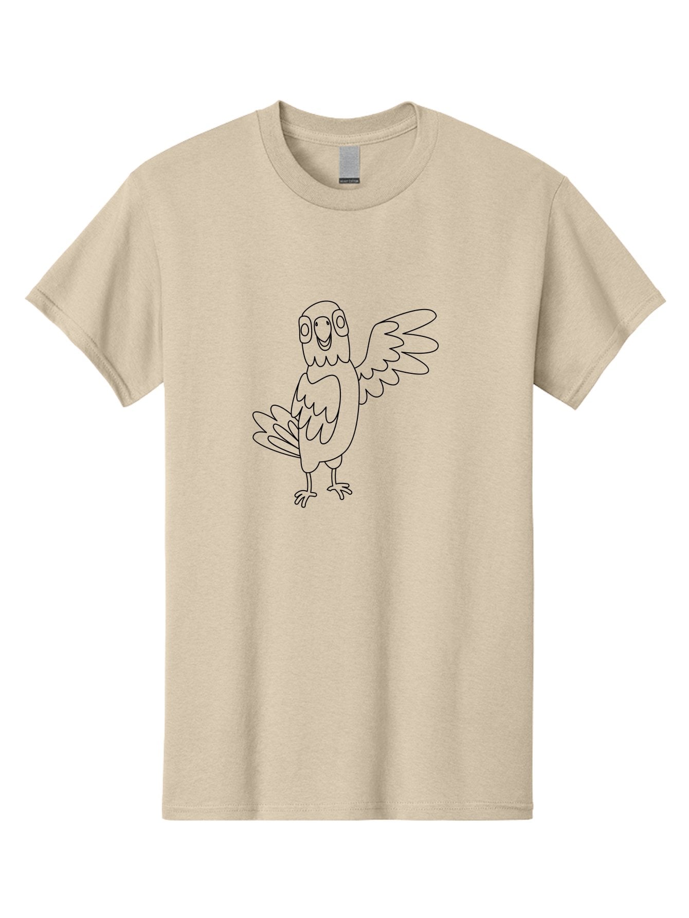 Parrot-7 Men'S Graphic Tee, 100% Cotton, Comfortable Casual Summer Wear, Machine Washable, Cartoon Parrot, Simple Drawing, Bird Illustration, Minimalist Design, Smiling Parrot, Tropical Bird, Winged Creature, Cute Animal, Graphic Icon Aab855 12