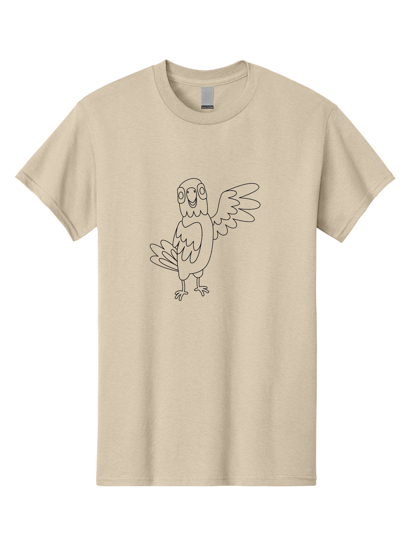 Parrot-7 Men'S Graphic Tee, 100% Cotton, Comfortable Casual Summer Wear, Machine Washable, Cartoon Parrot, Simple Drawing, Bird Illustration, Minimalist Design, Smiling Parrot, Tropical Bird, Winged Creature, Cute Animal, Graphic Icon Aab855 5