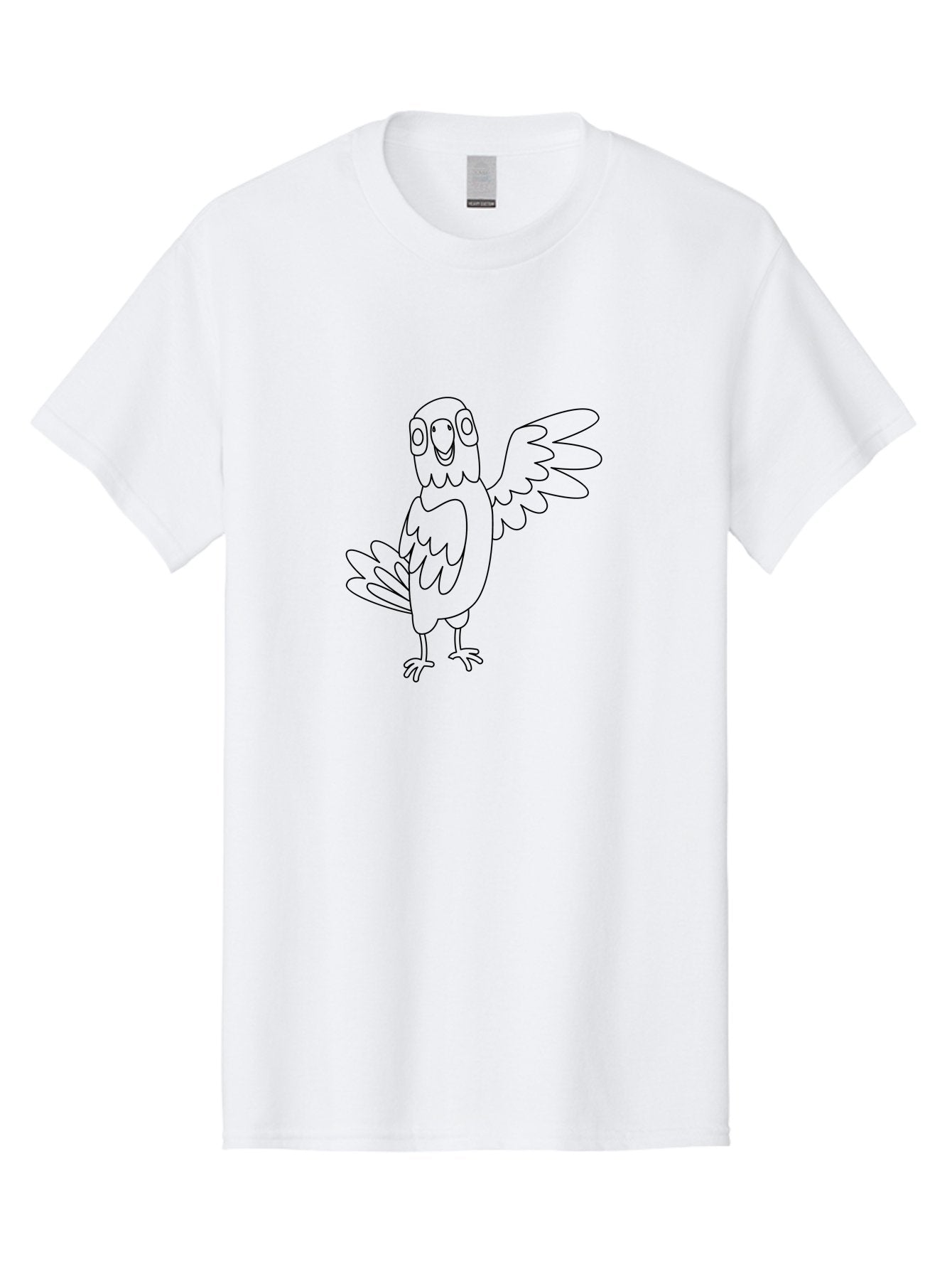 Parrot-7 Men'S Graphic Tee, 100% Cotton, Comfortable Casual Summer Wear, Machine Washable, Cartoon Parrot, Simple Drawing, Bird Illustration, Minimalist Design, Smiling Parrot, Tropical Bird, Winged Creature, Cute Animal, Graphic Icon Aab855 15