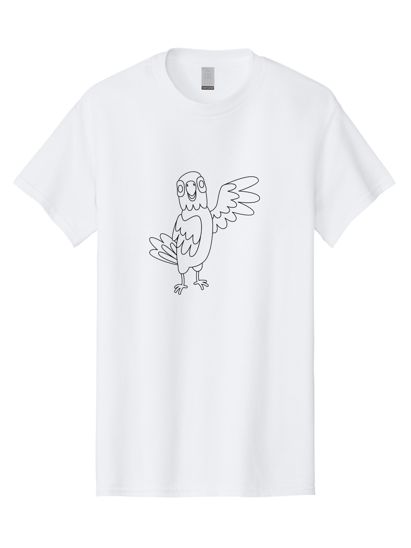 Parrot-7 Men'S Graphic Tee, 100% Cotton, Comfortable Casual Summer Wear, Machine Washable, Cartoon Parrot, Simple Drawing, Bird Illustration, Minimalist Design, Smiling Parrot, Tropical Bird, Winged Creature, Cute Animal, Graphic Icon Aab855