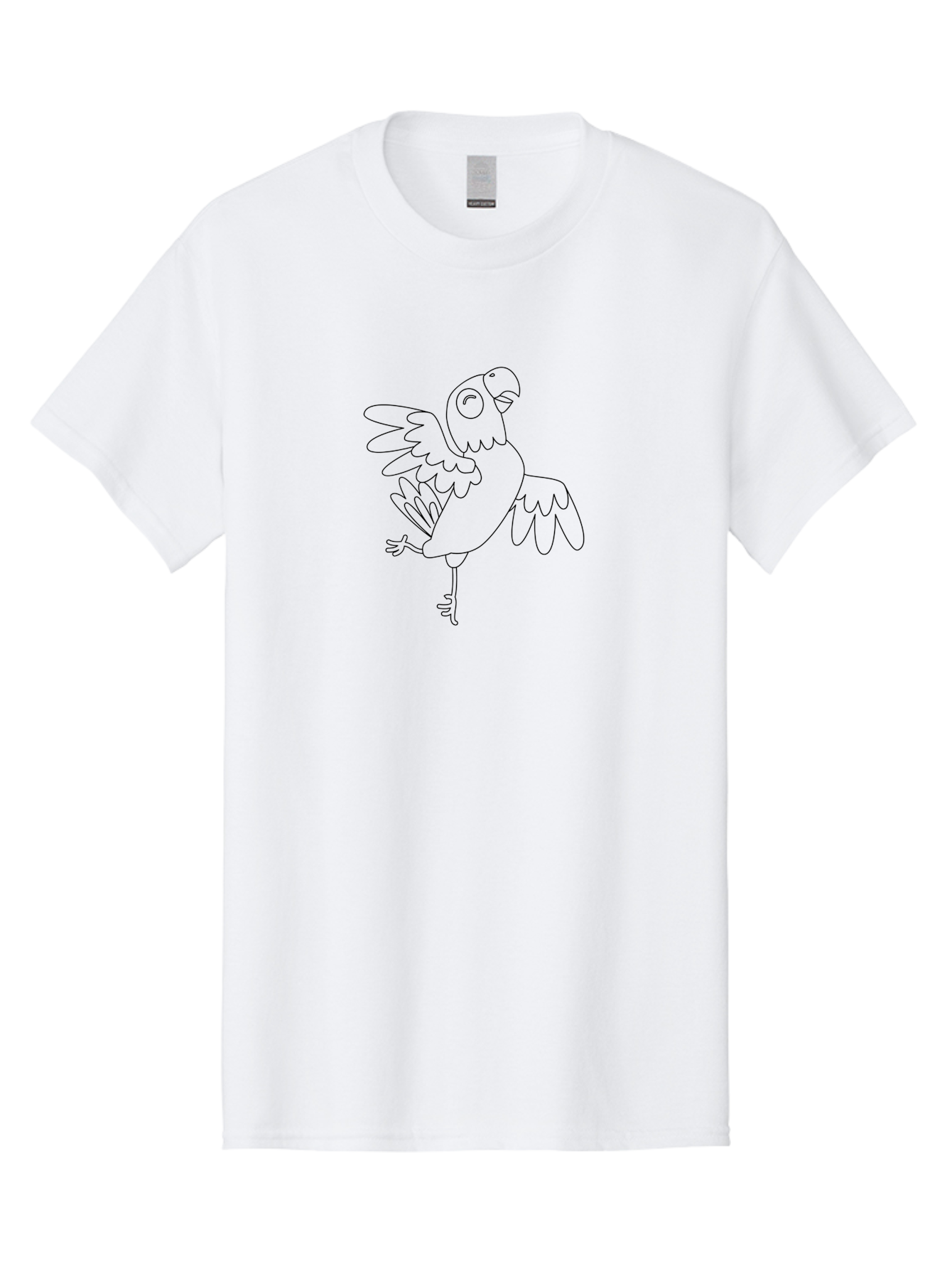 Parrot-8 Men'S Graphic Tee, 100% Cotton, Comfortable Casual Summer Wear, Machine Washable, Black And White Parrot, Cartoon Parrot, Bird Illustration, Simple Design, Playful Bird, Wildlife Art, Minimalist Graphic Aab856 29
