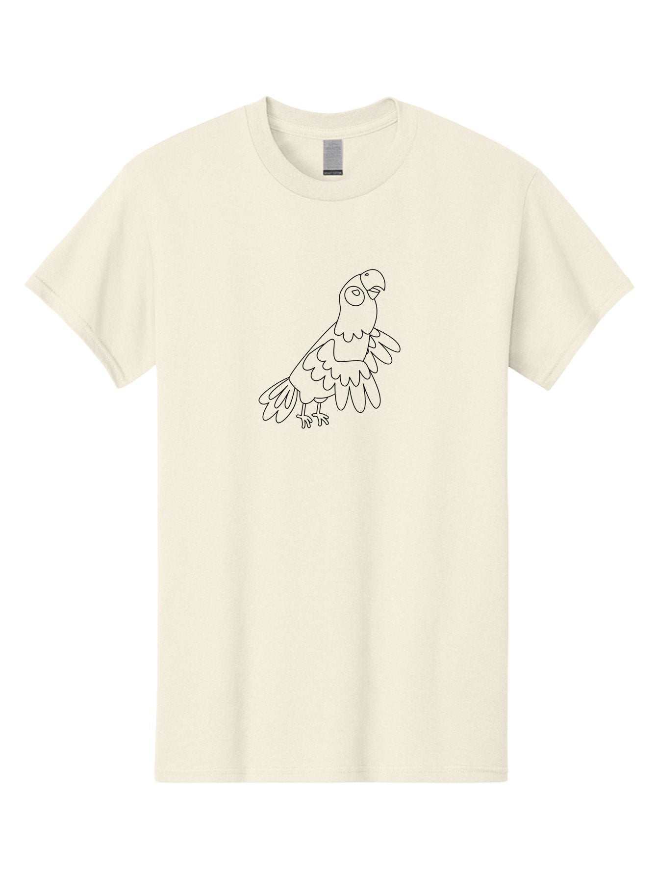 Parrot-Line-Art Men'S Graphic Tee, 100% Cotton, Comfortable Casual Summer Wear, Machine Washable, Parrot Illustration, Bird Outline, Simple Drawing, Cartoon Parrot, Vector Art, Bird Graphic, Minimalist Design, Simple Shapes, Line Art, Aab864 3